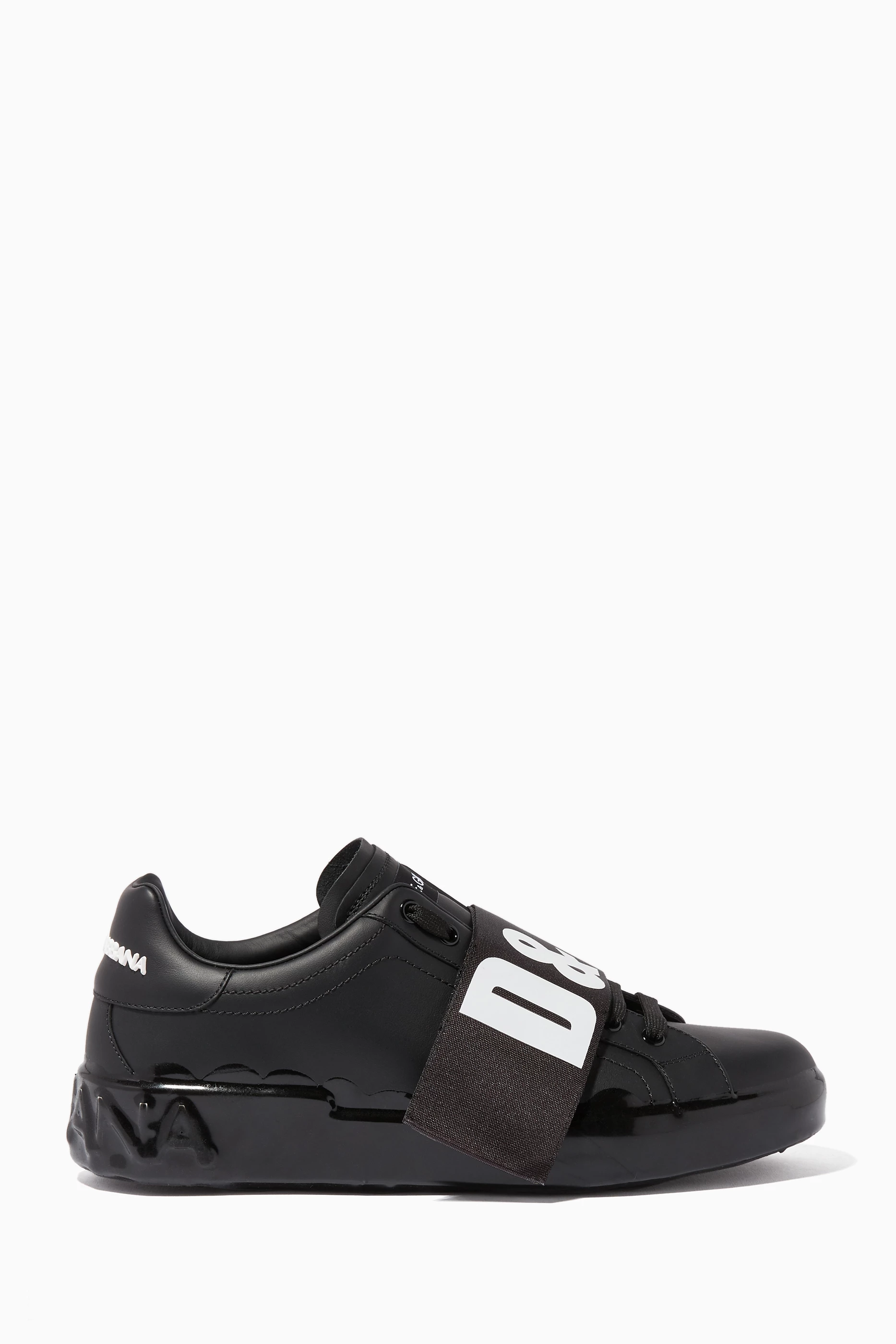 Buy Dolce Gabbana Black DNA Calfskin Nappa Melt Portofino Sneakers for Men Online Ounass Kuwait