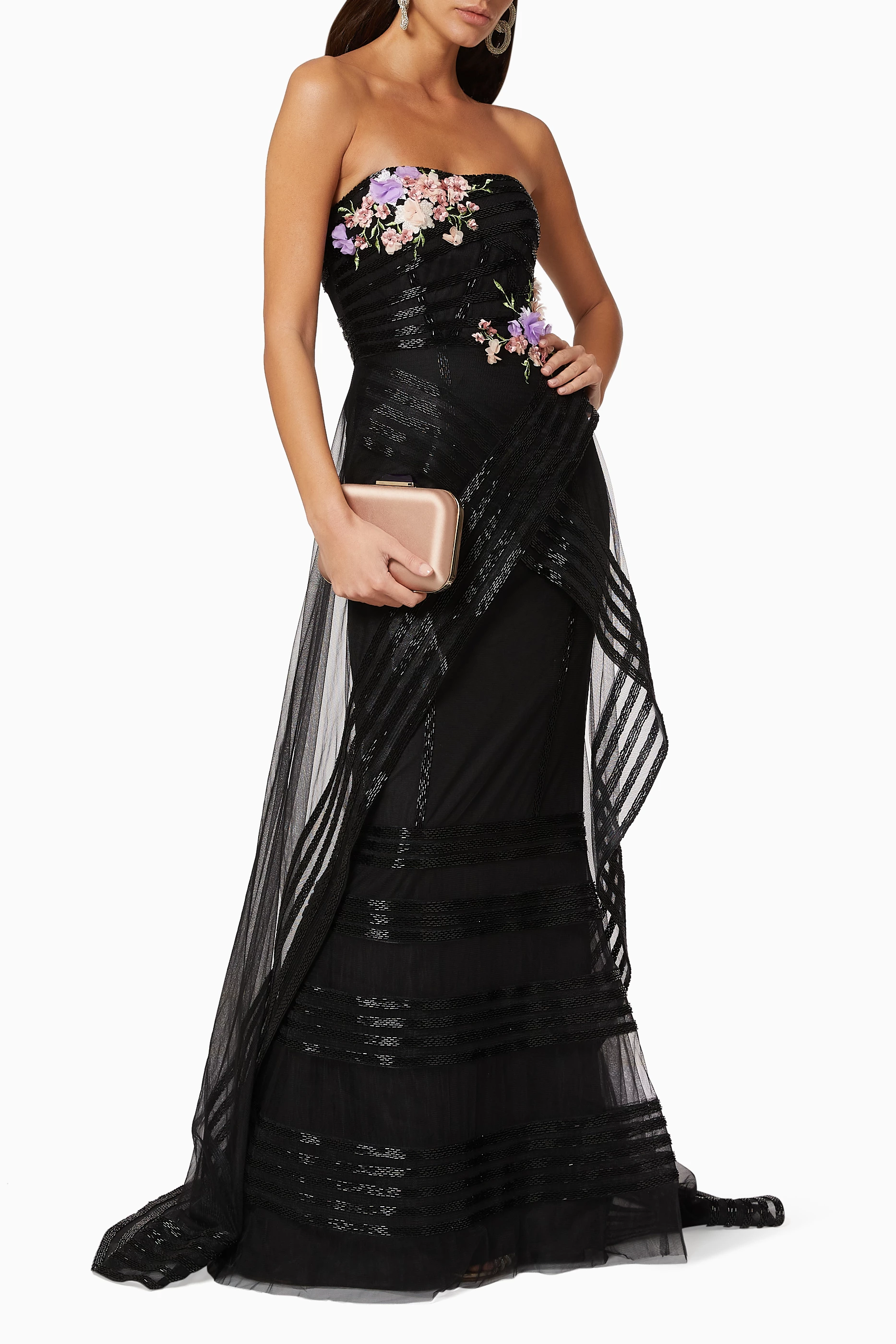 cute short cocktail dresses A-Line Dress By Ladivine 9245 - Women Evening Formal Gown Opulent Pearl Drape Satin NA-03.16.26AM Color:Black Cream Made in a playful