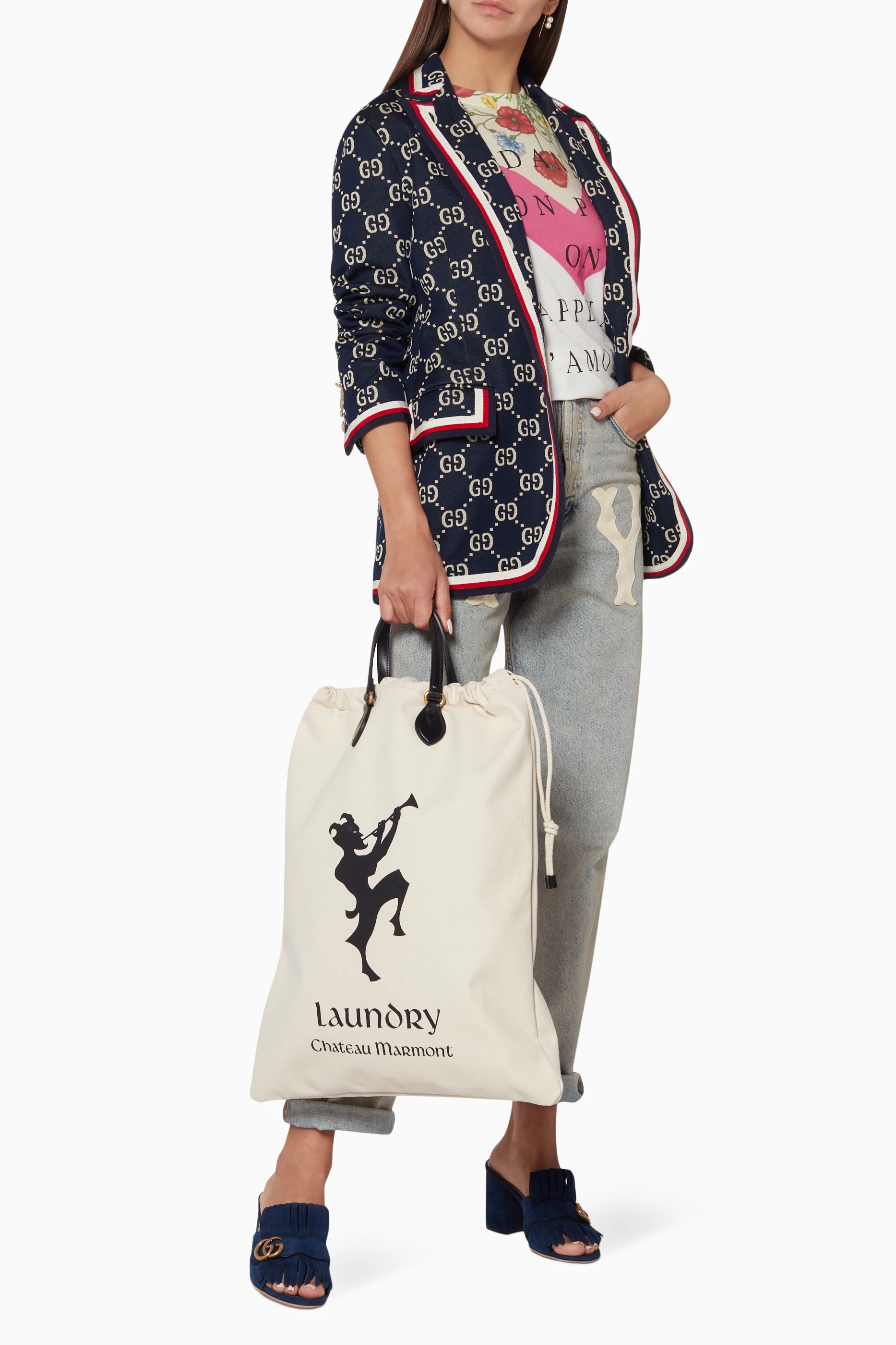 Buy Gucci Black Chateau Marmont Laundry Tote Bag for Women Online Ounass Kuwait