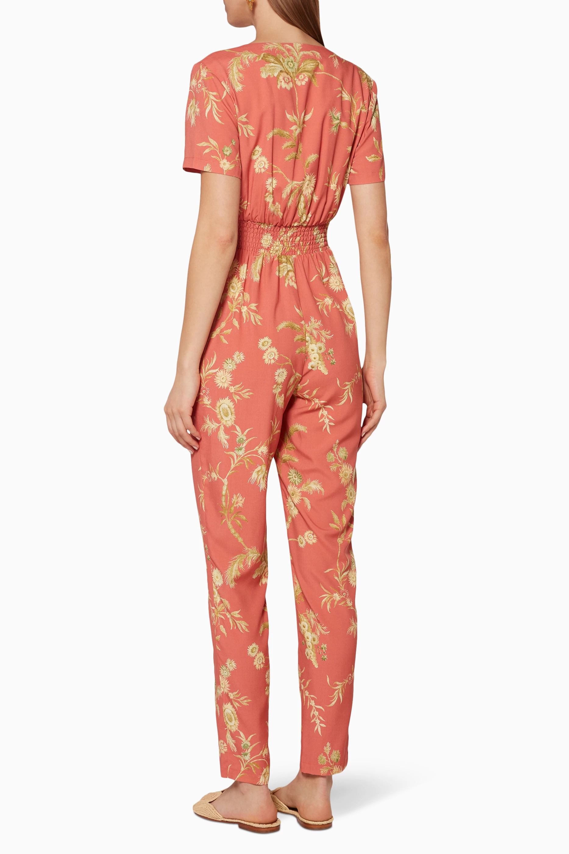 Buy SIR The Label Red Orange Florentine Panelled Jumpsuit for