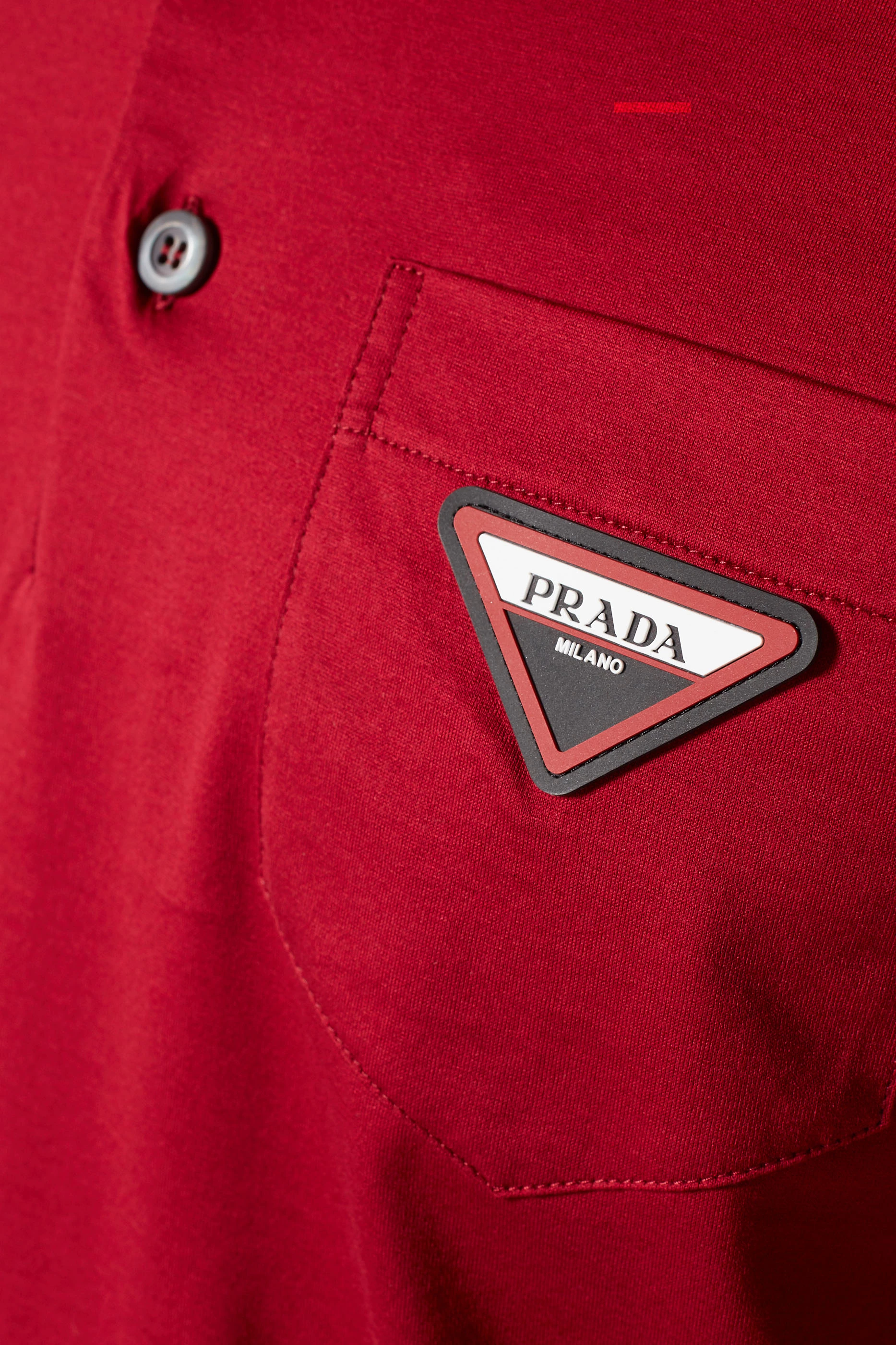 Buy Prada Red Dark-Red Logo Polo Shirt for Men Online Ounass Kuwait