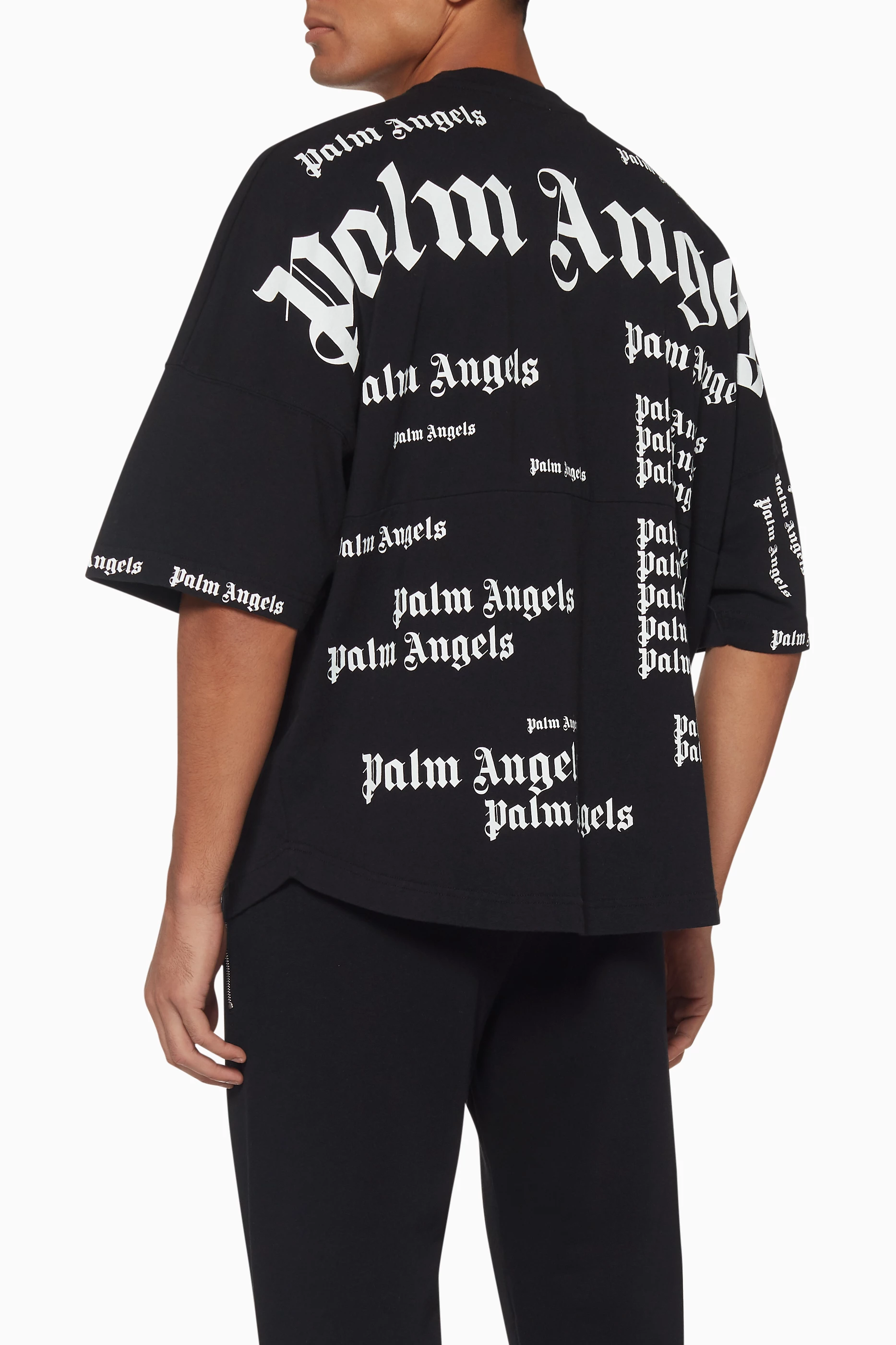 Buy Palm Angels Black Ultra Logo Print T-Shirt for Men