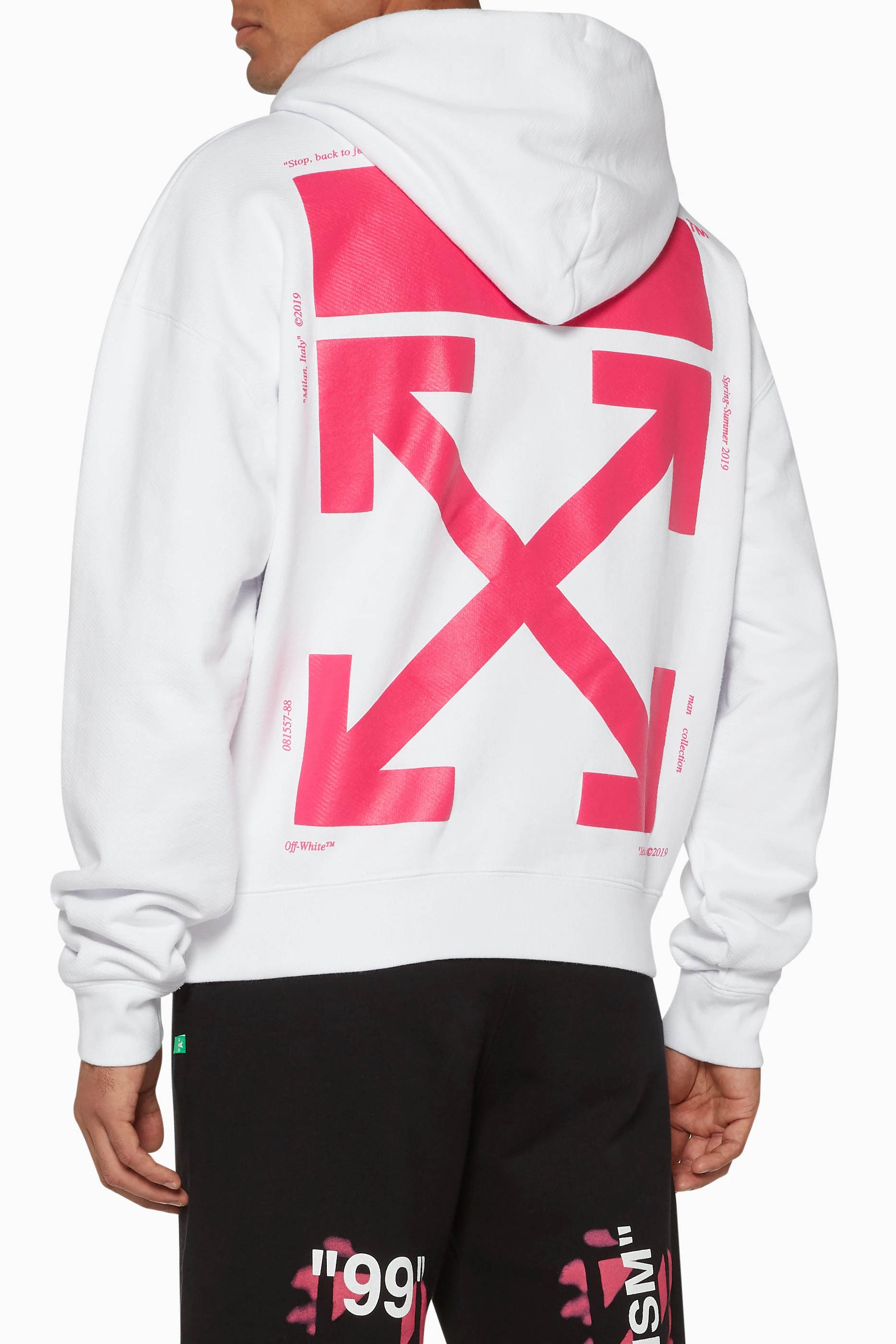 Off White 99 Hoodie OFF-WHITE Ice Man Graphic Print Hoodie Black