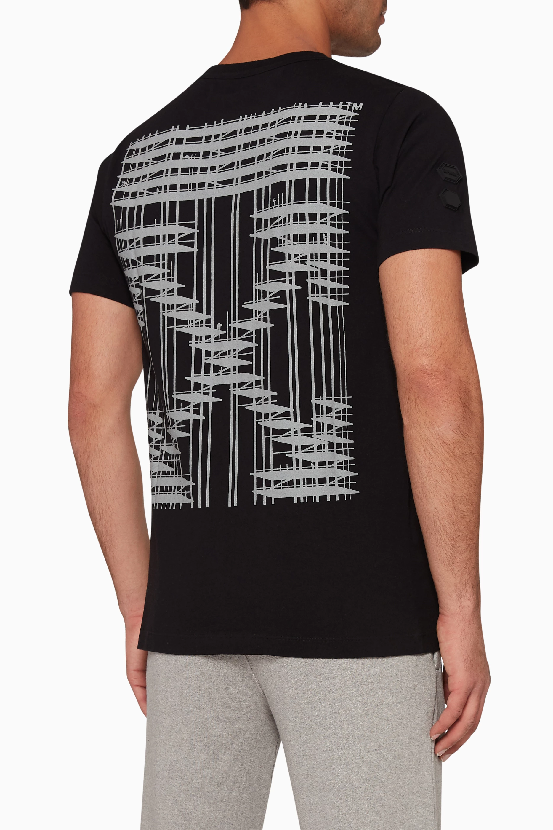 Buy Off-White Black Industrial Short Sleeved T-Shirt for Men 