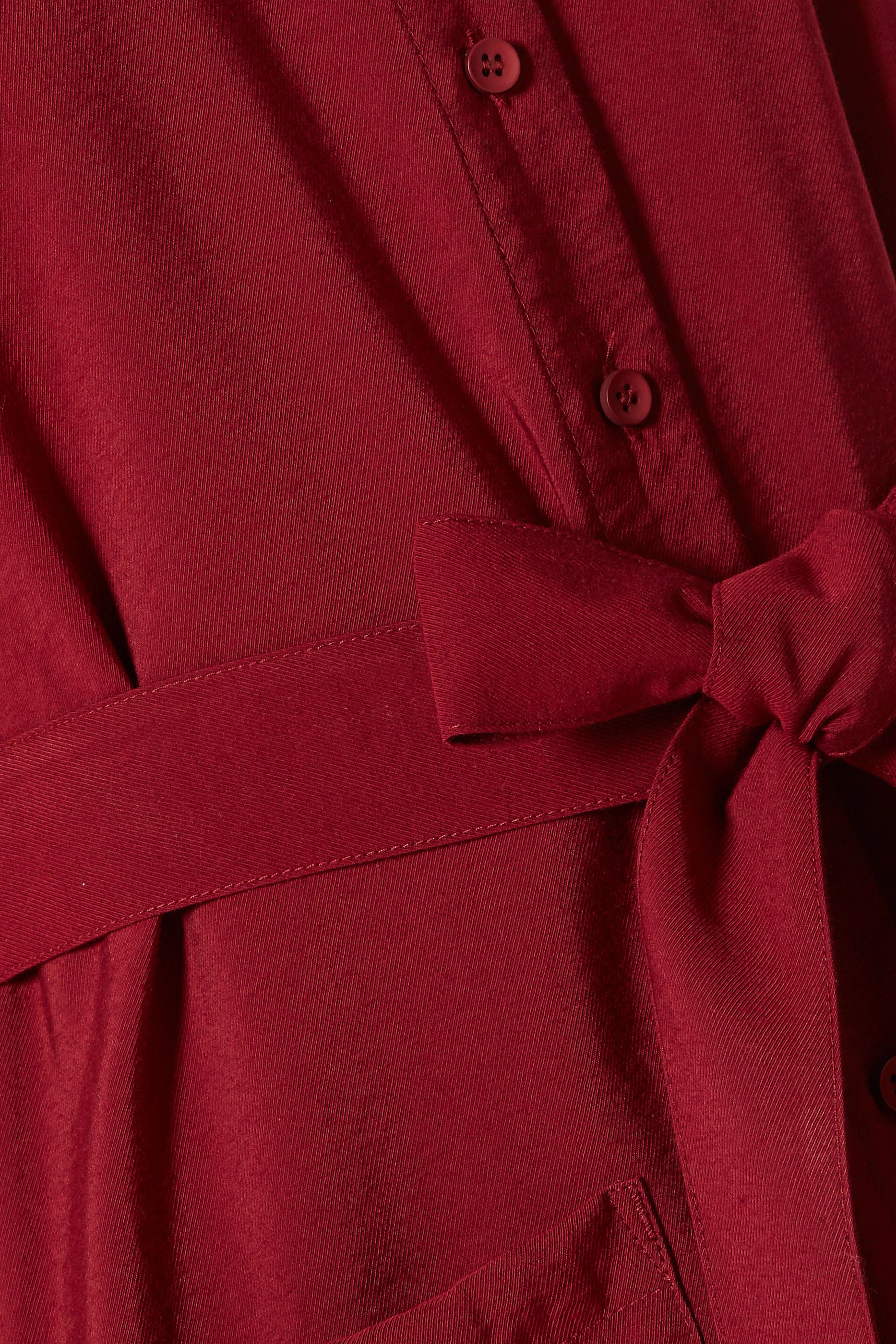 Buy WHISTLES Burgundy Montana Longline Shirt Dress for Women Online Ounass Kuwait