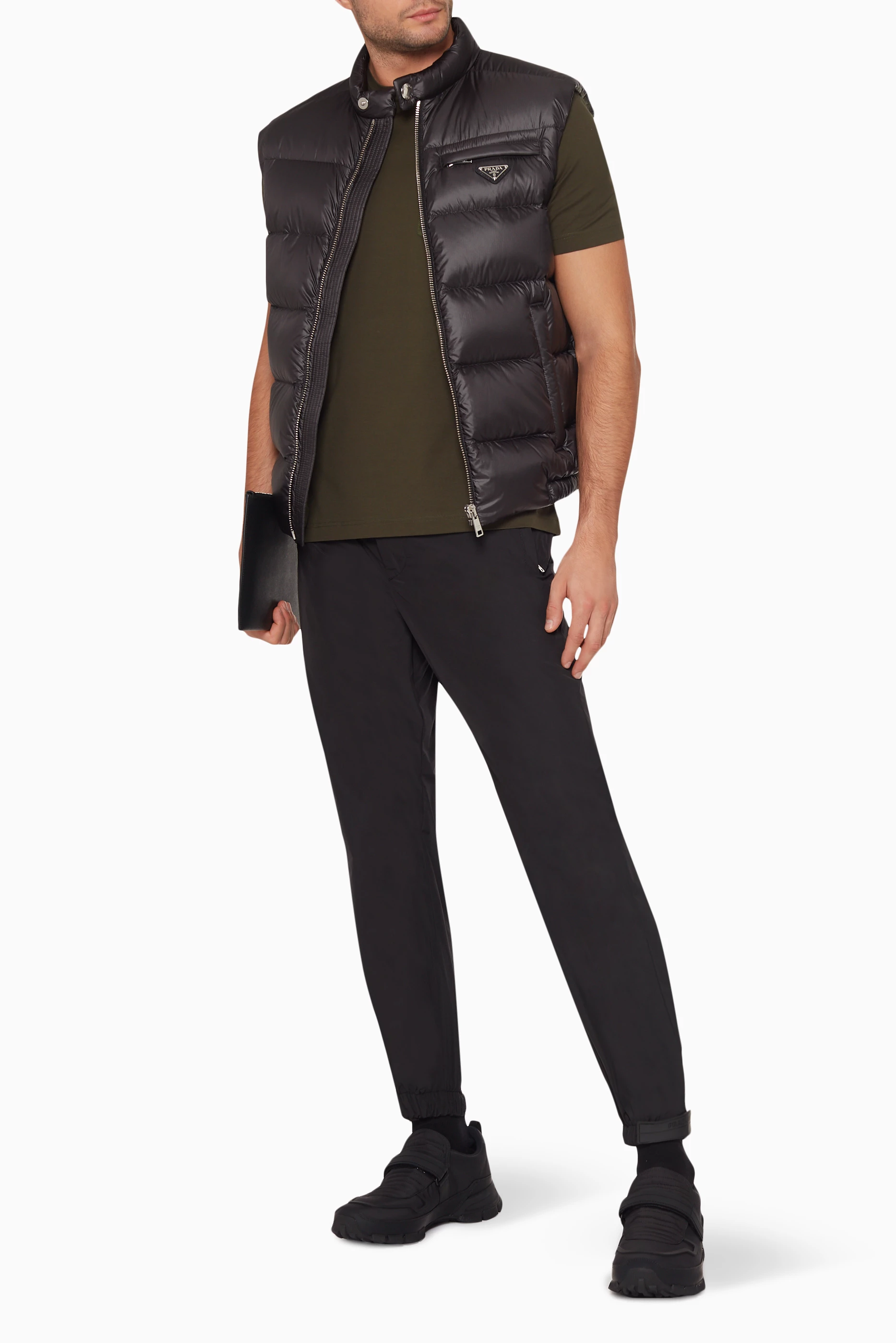 Buy Prada Black Zipped Puffer Vest for Men Online | Ounass