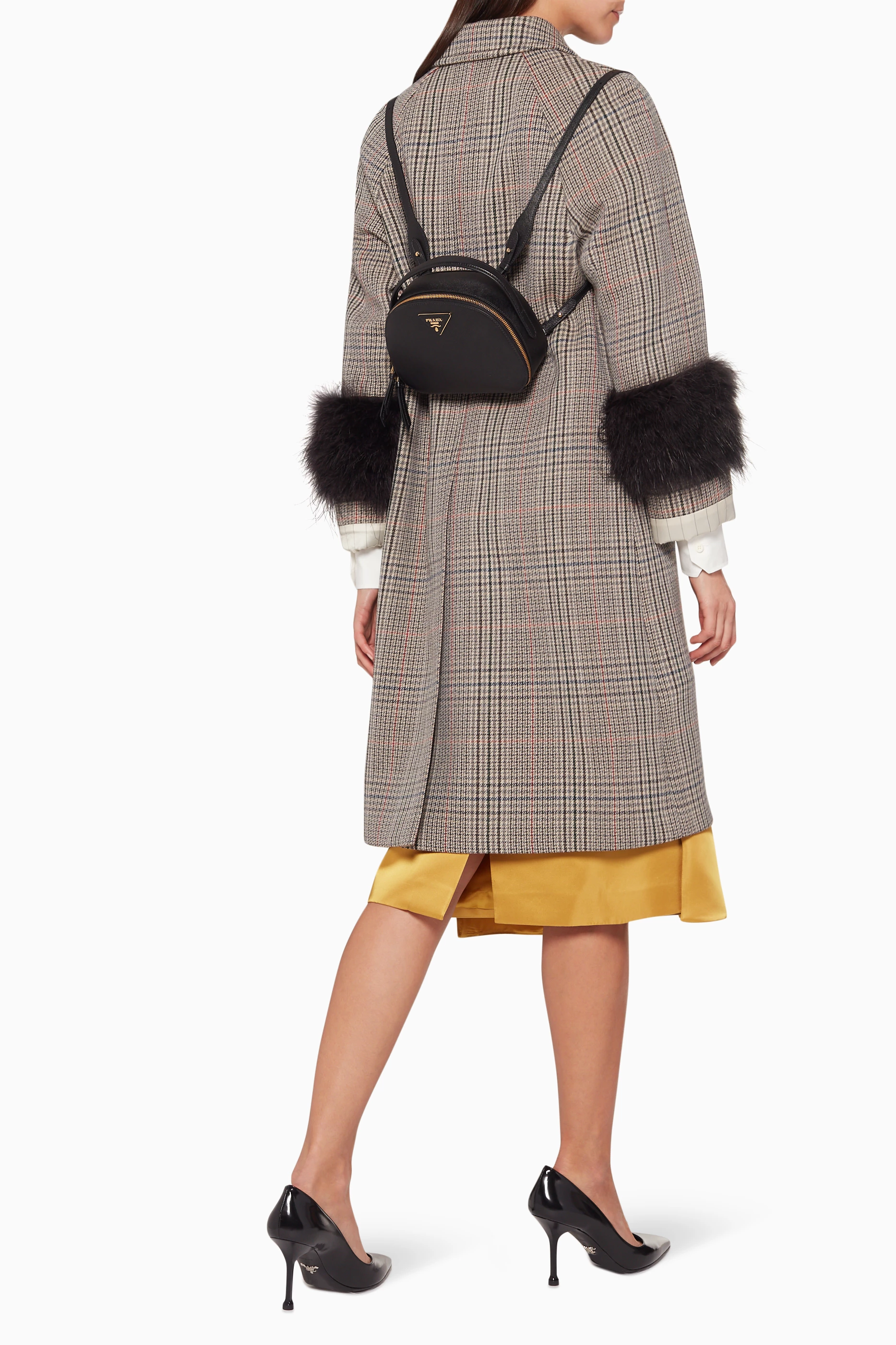 Buy Prada Black Odette Saffiano Leather Backpack for Women Online