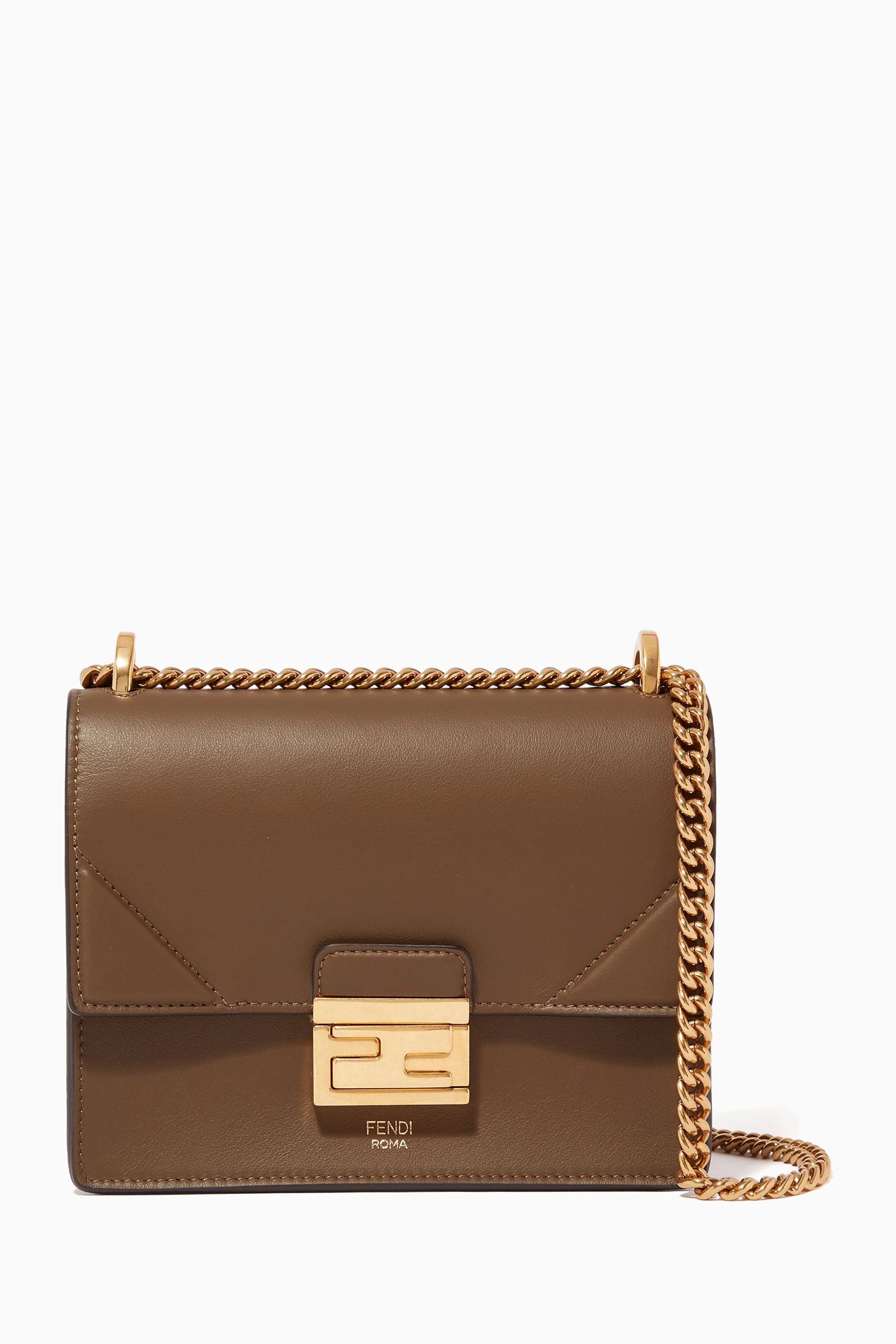 Buy Fendi Green Kan U Small Leather Bag for Women Online Ounass Kuwait