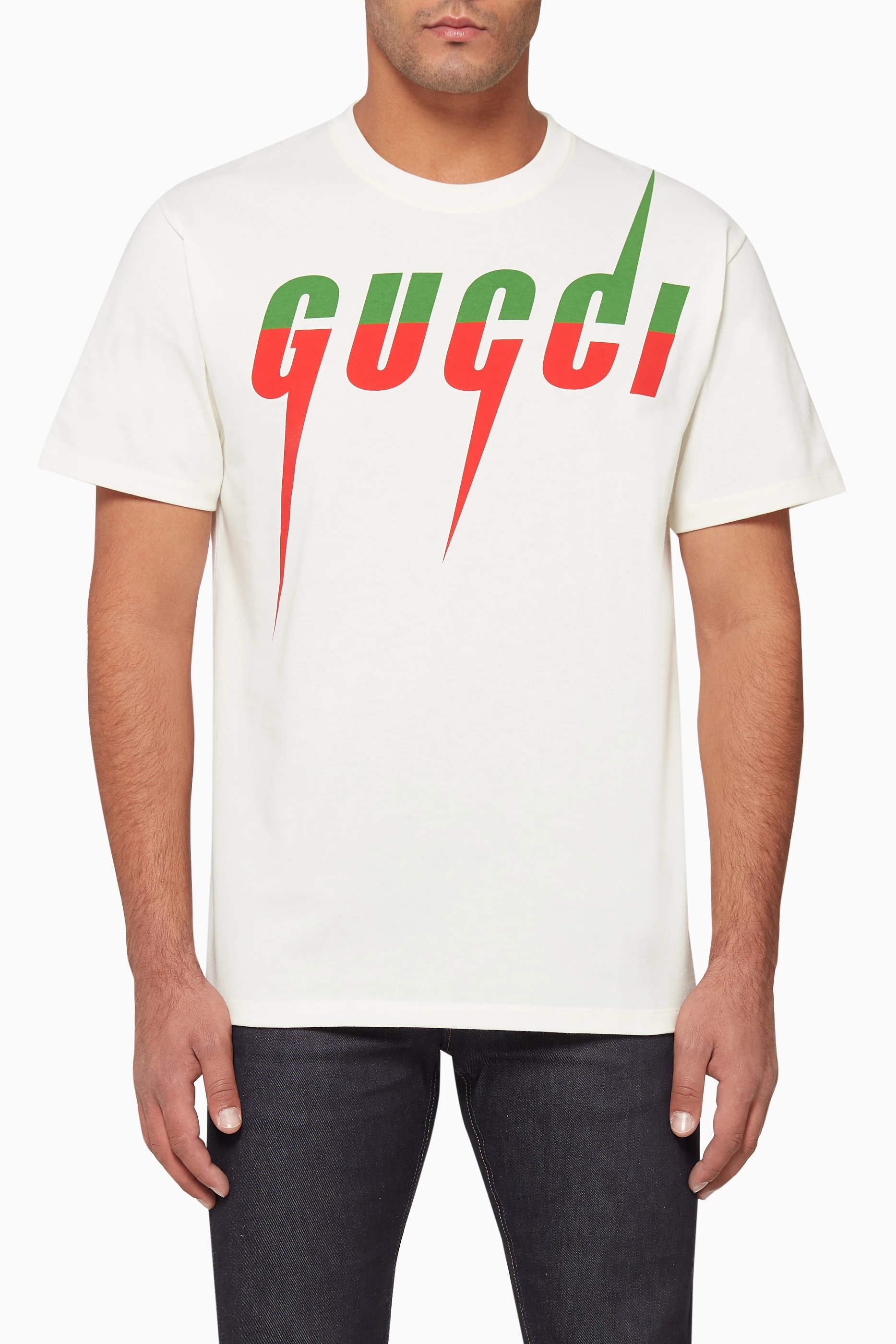 Buy Gucci Neutral Blade Logo T Shirt for Men Online Ounass Kuwait