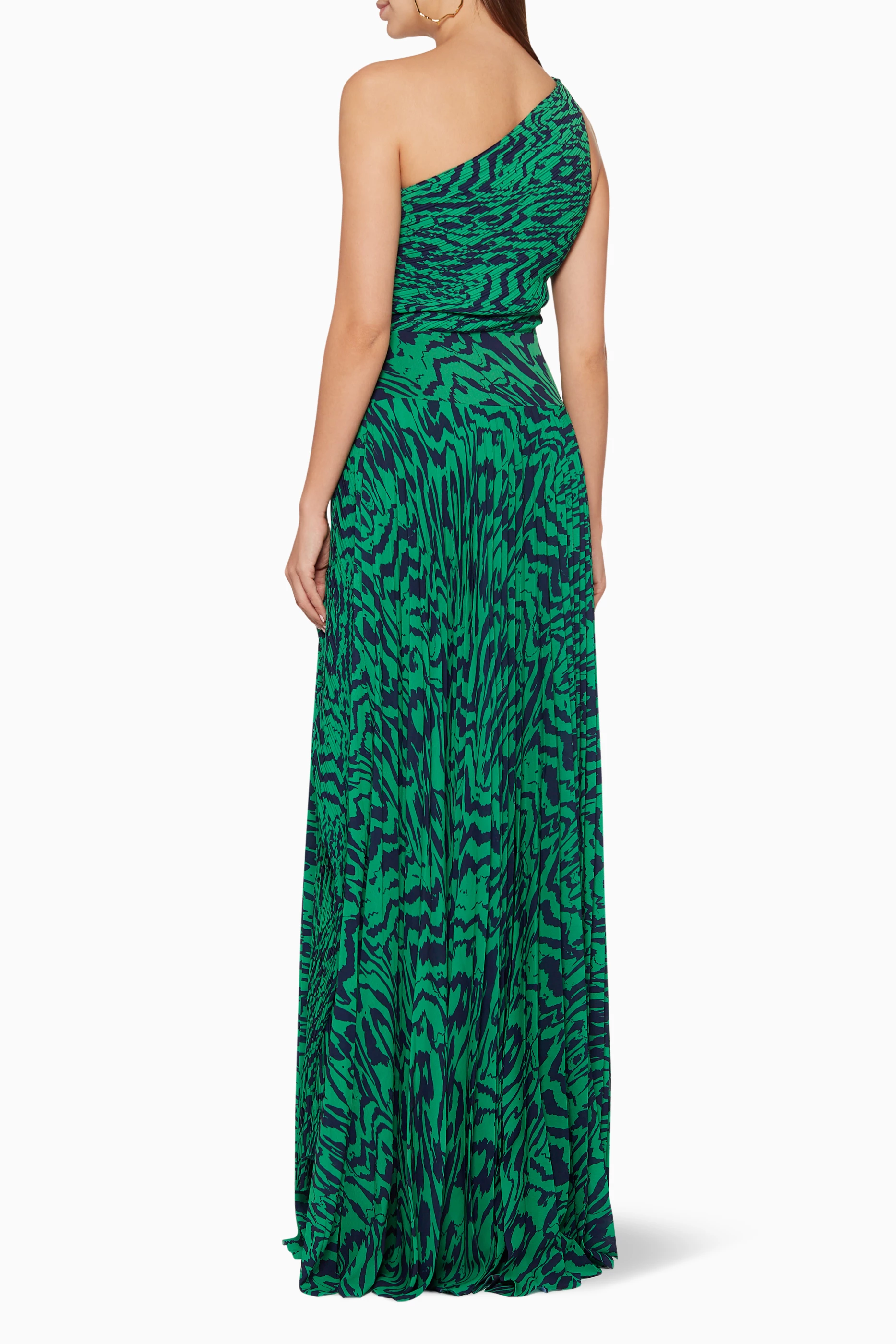 Buy Solace London Green Emelyne One-Shoulder Maxi Dress for