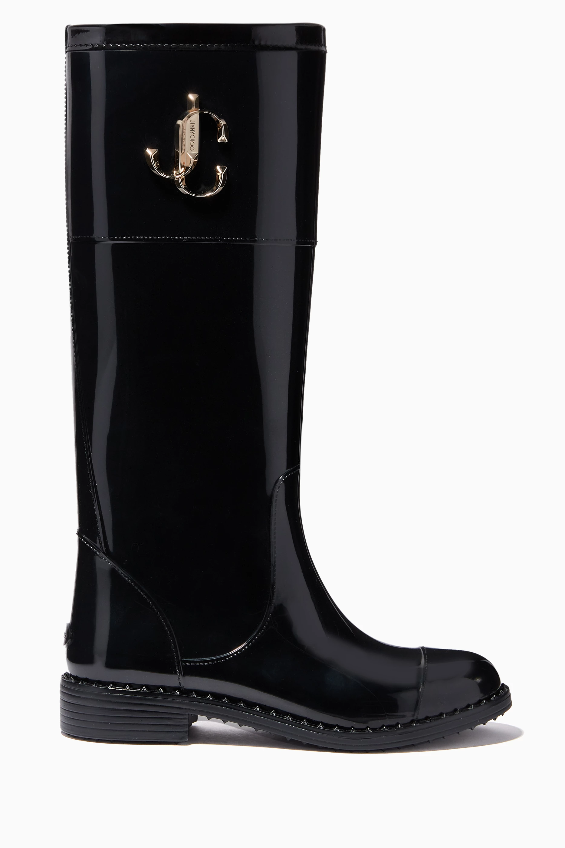 Buy Jimmy Choo Black Edith JC Waterproof Rain Boots in TPU for Women Online Ounass Kuwait