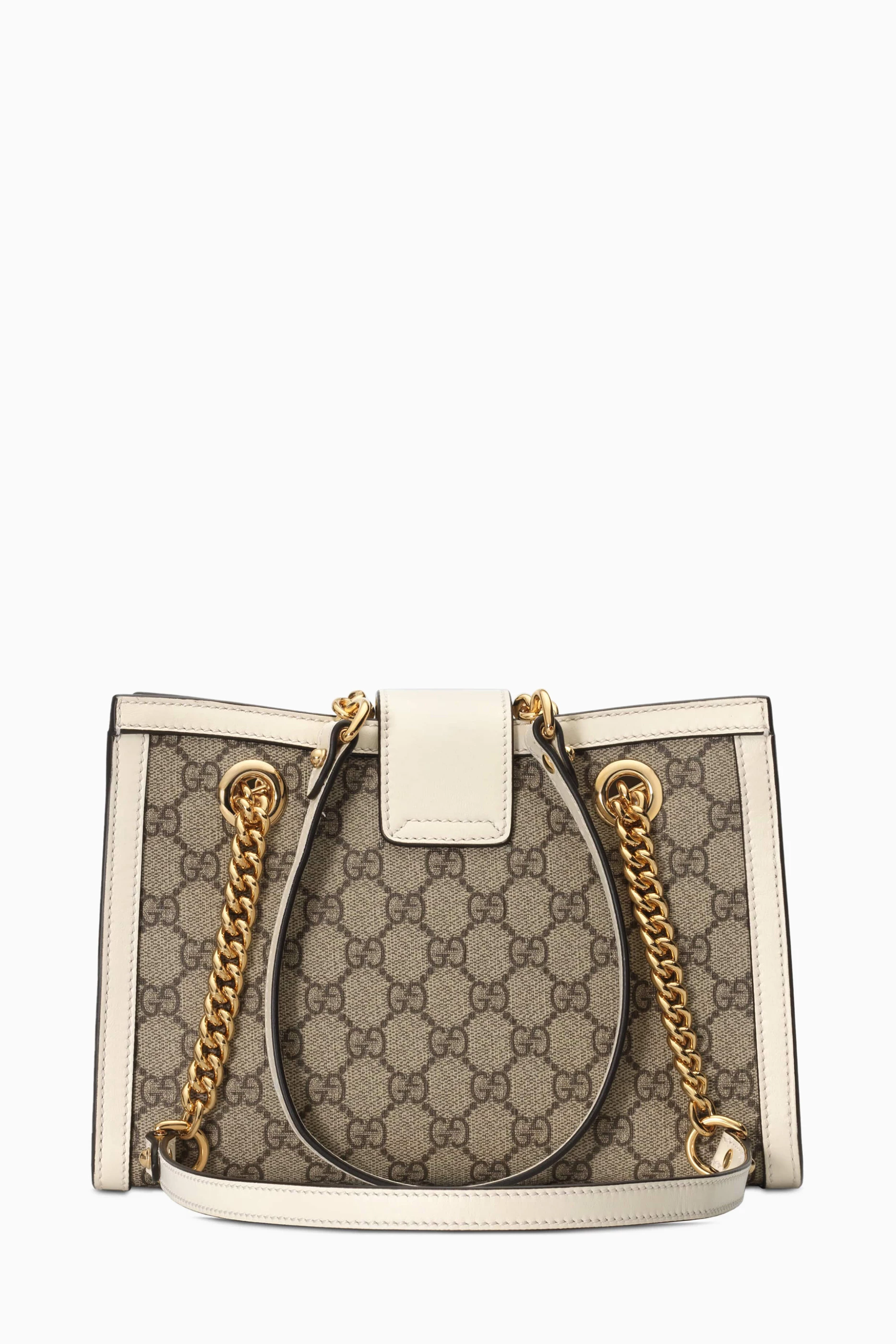 Buy Gucci White Small Padlock Shoulder Bag in GG Supreme Canvas