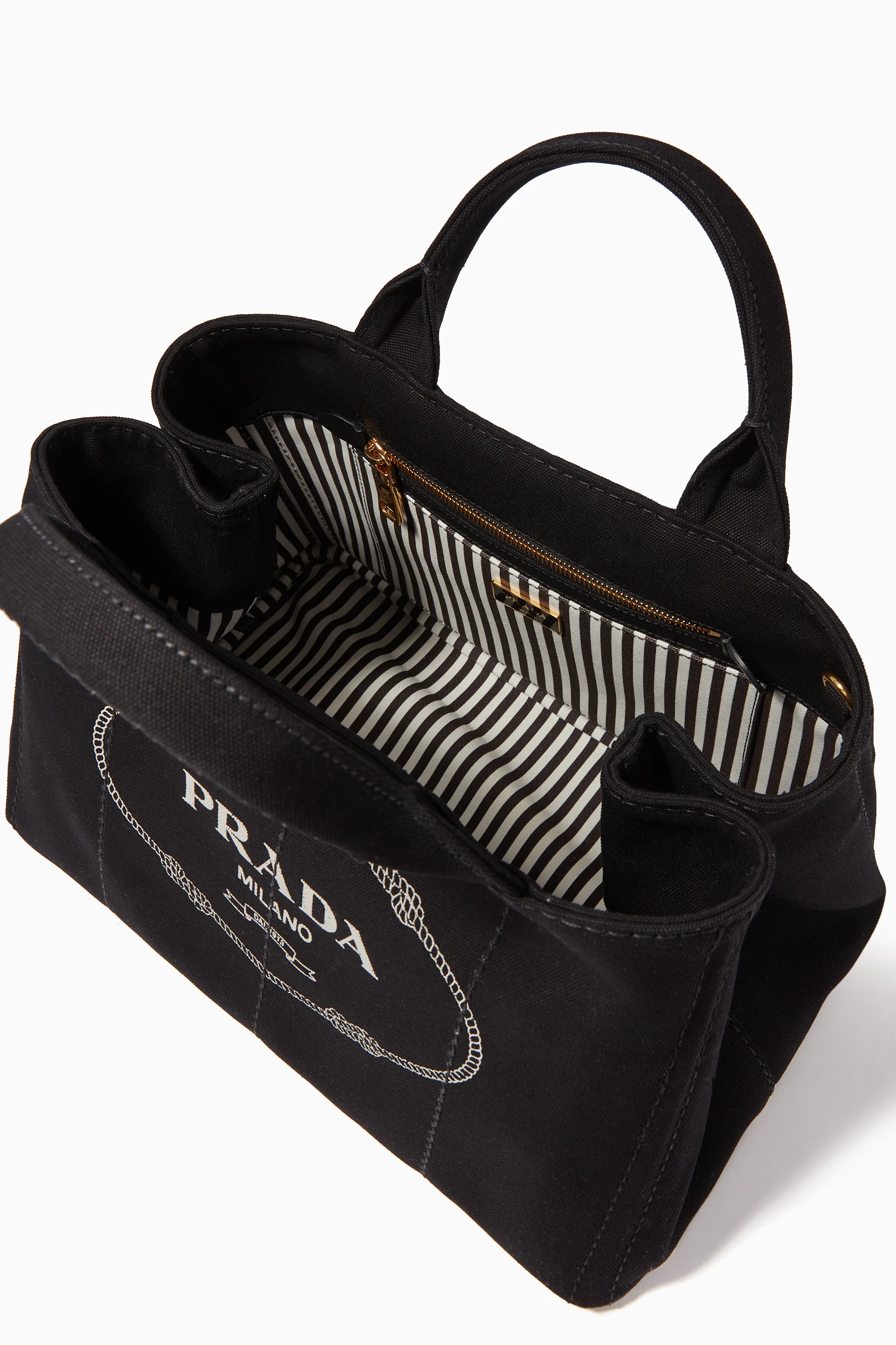 Prada giardiniera printed canvas tote deals