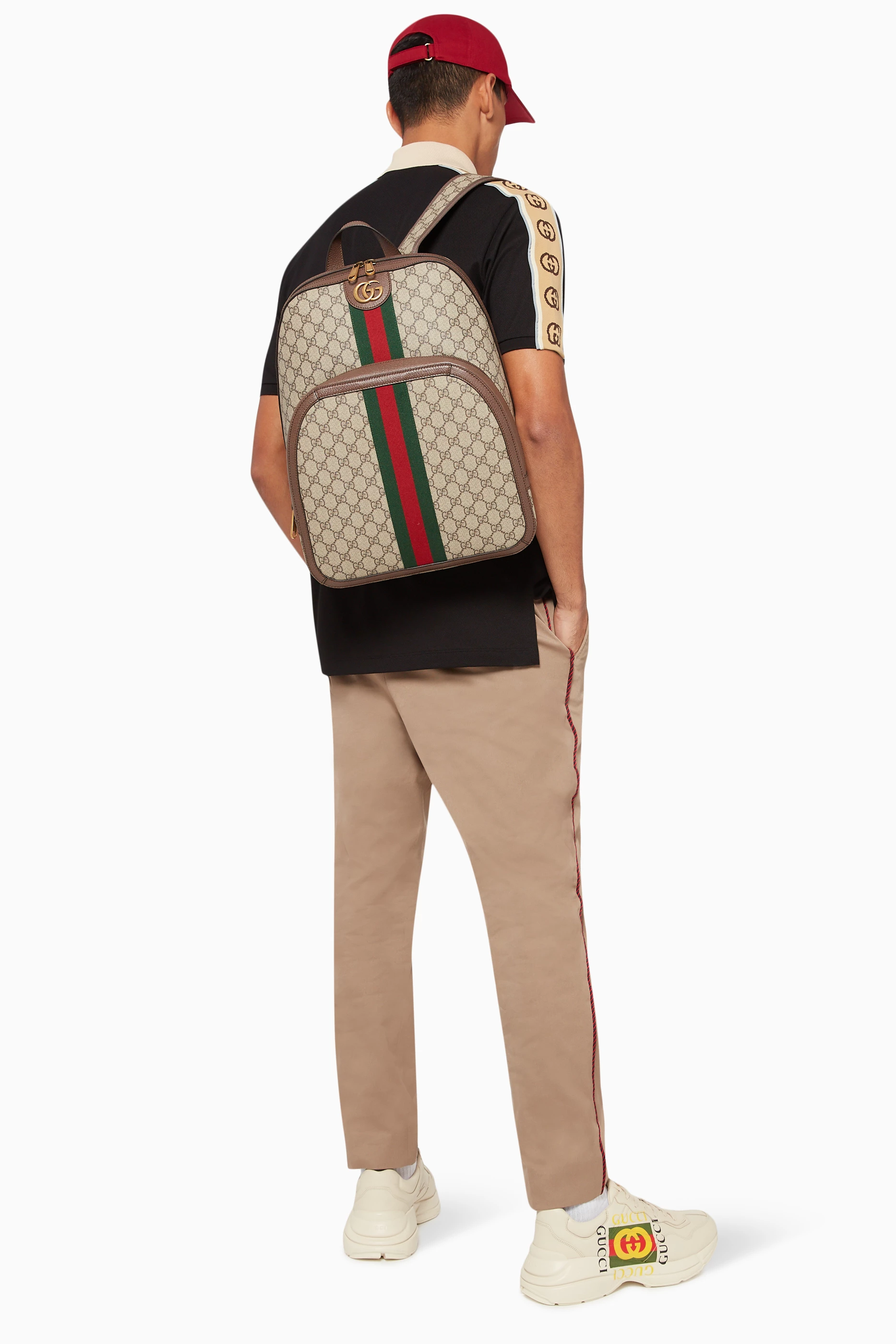 Buy Gucci Brown Medium Ophidia GG Canvas Backpack for Men Online