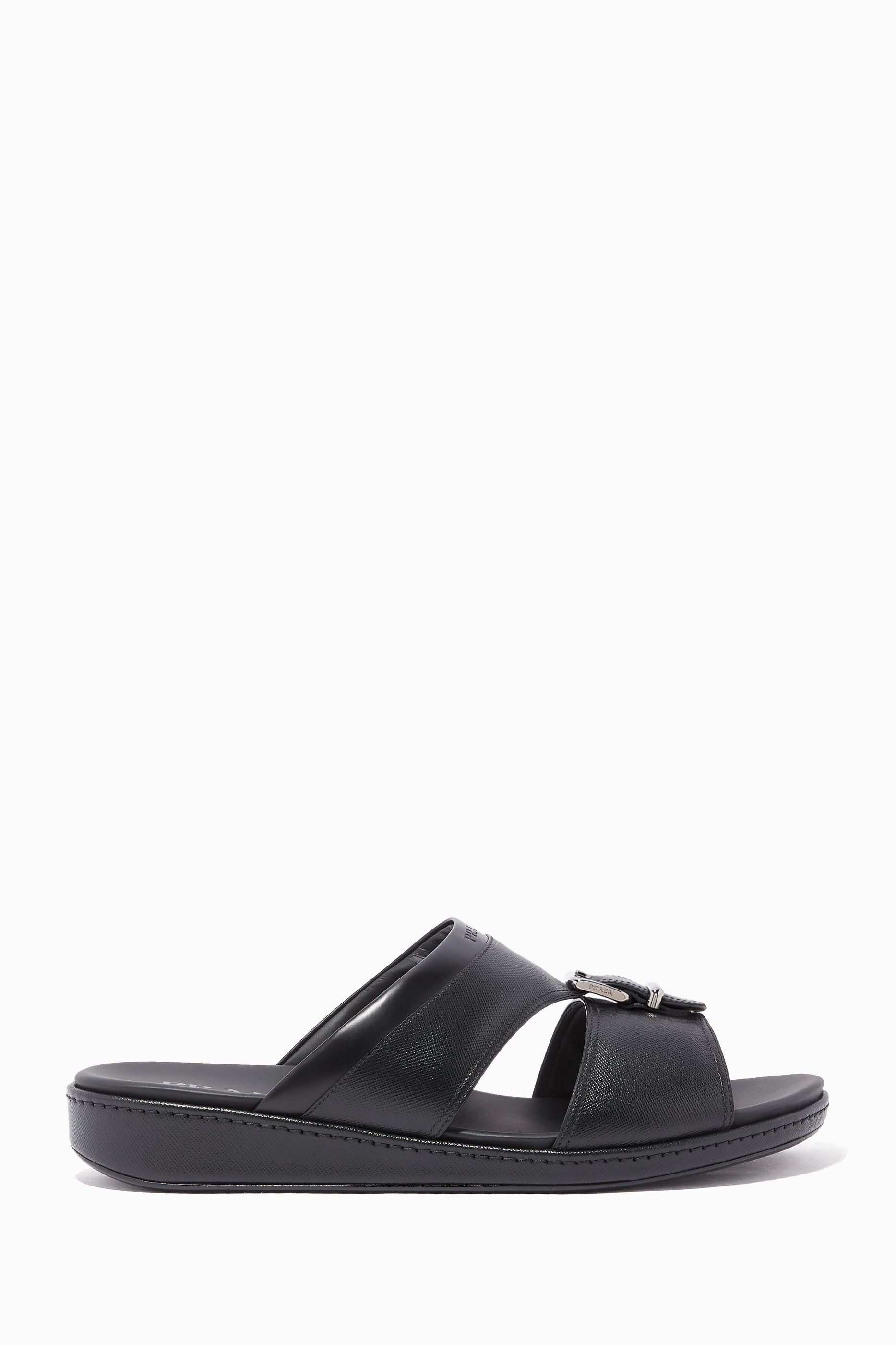Prada saffiano sandals discount
