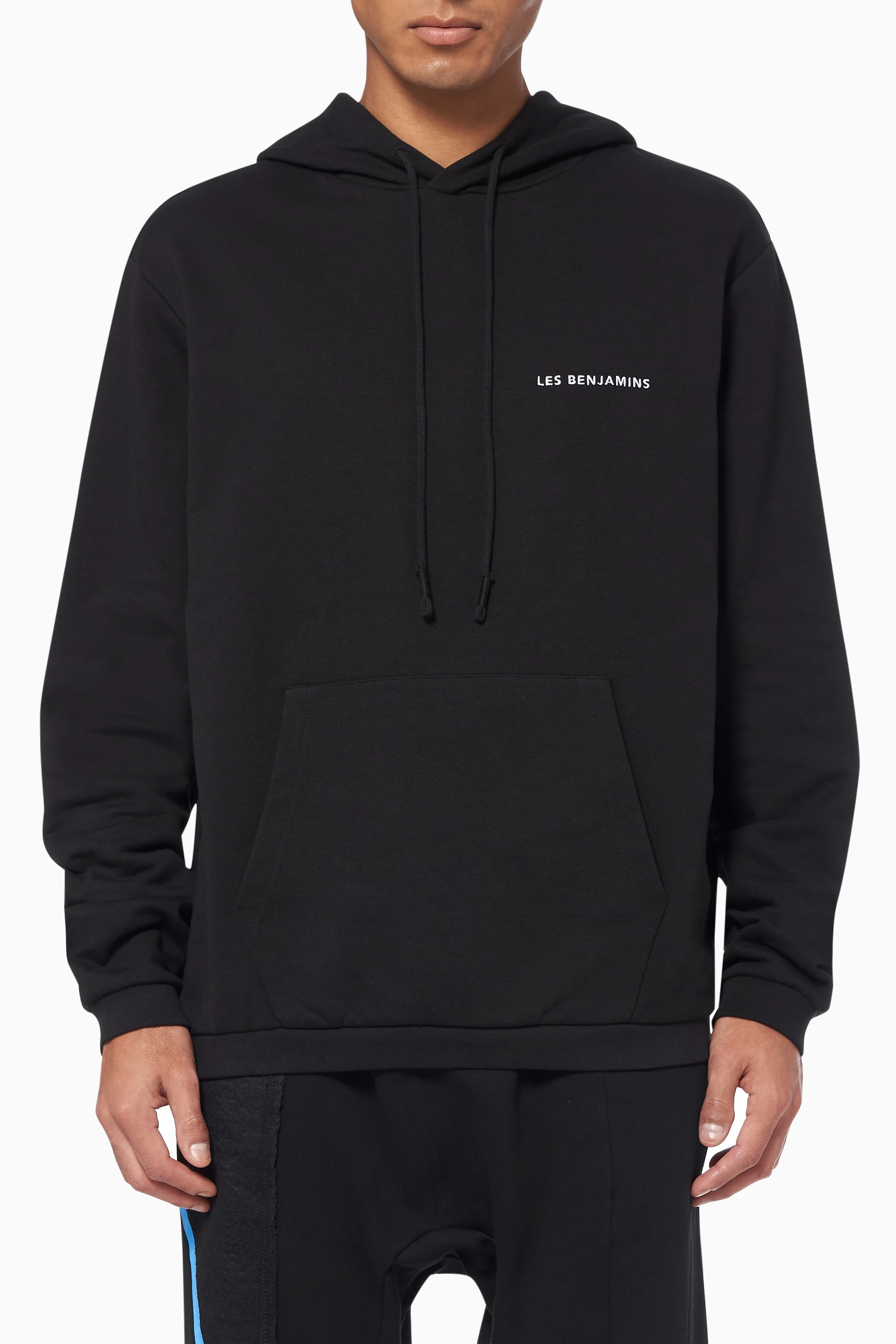 Buy Les Benjamins Black Basic Logo Cotton Hoodie for Men Online Ounass Kuwait