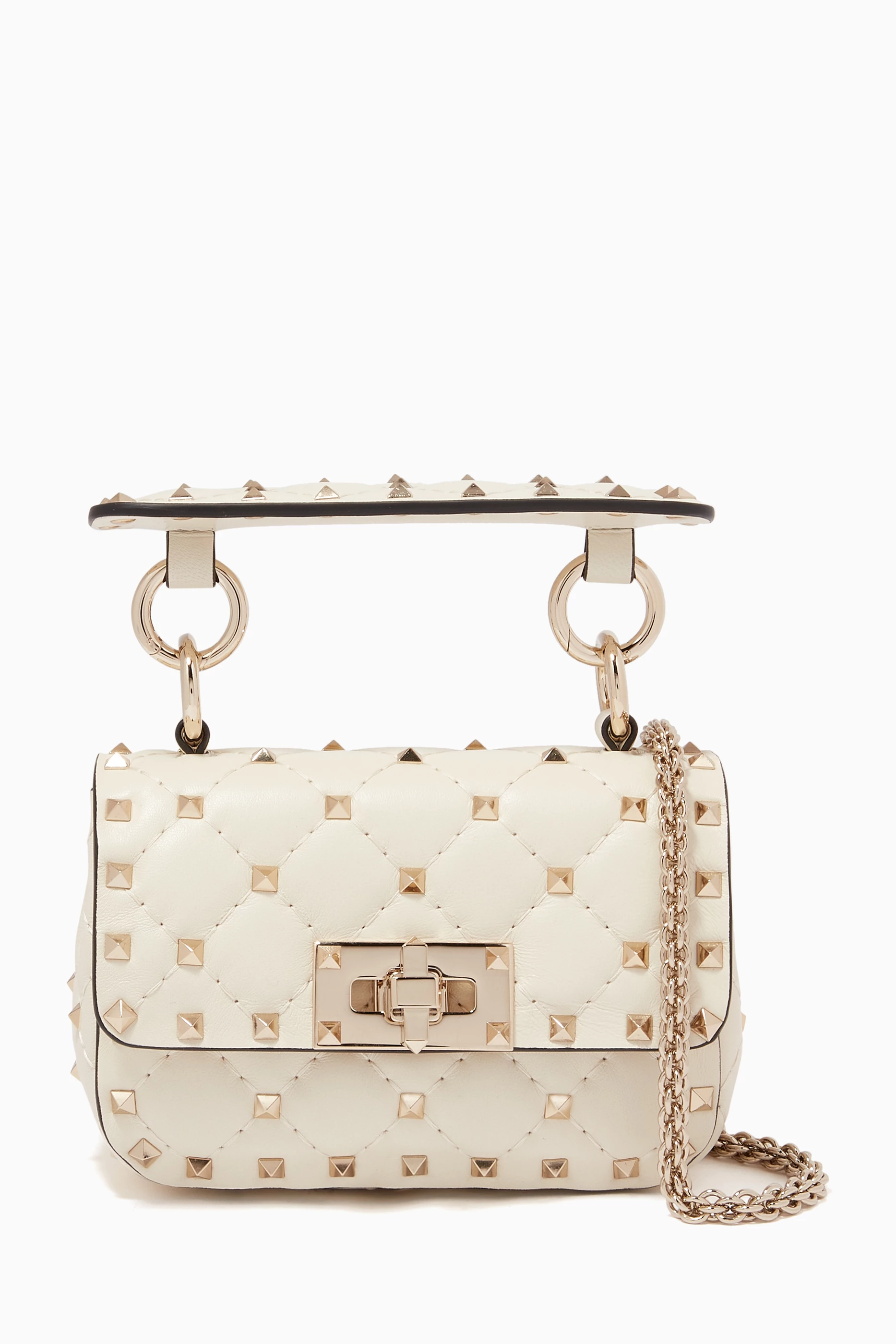 Buy Valentino Garavani White Valentino Garavani Micro Rockstud Spike Bag in Nappa for Women Online Ounass Kuwait