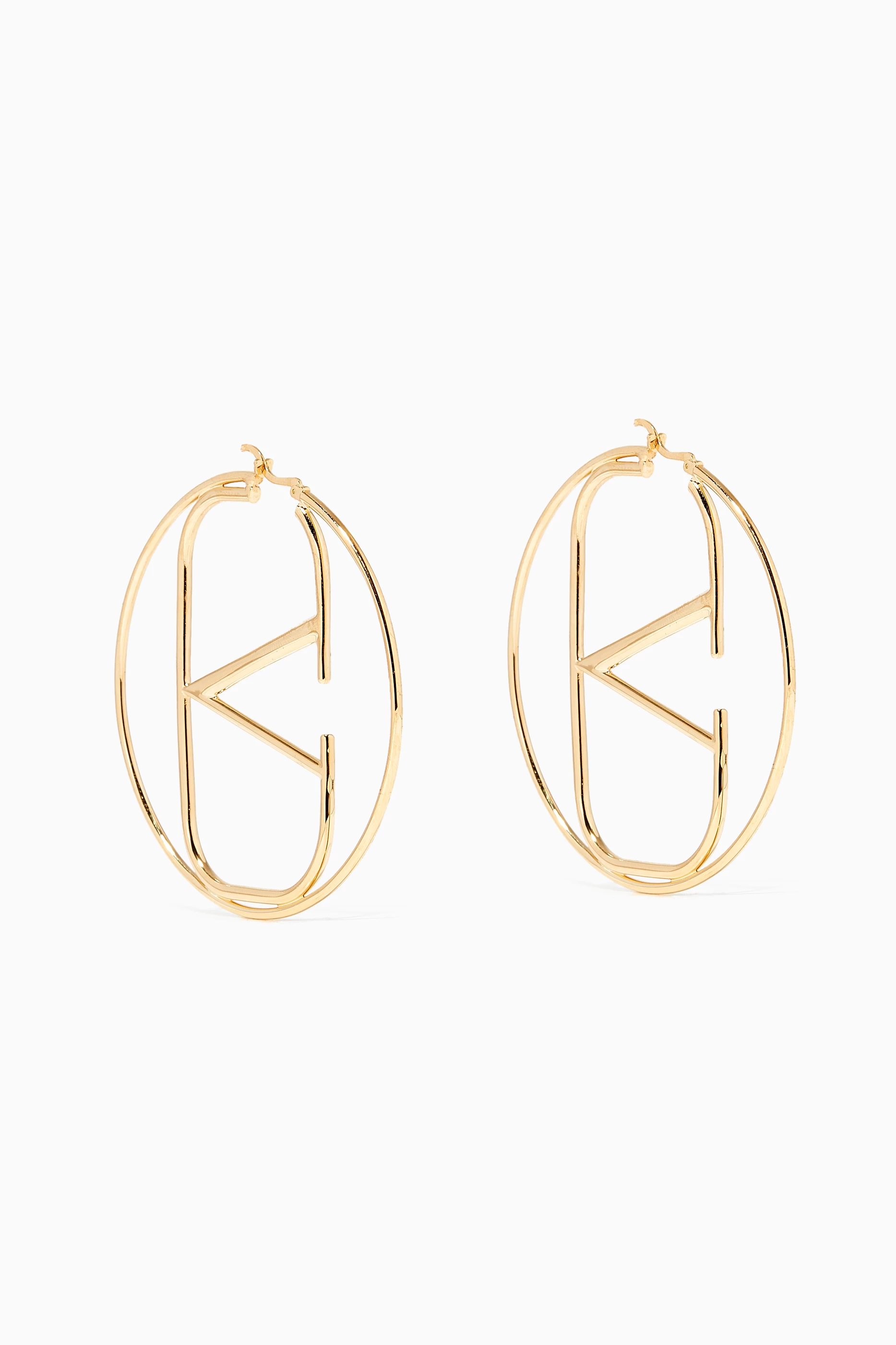 アクセサリー Valentino Garavani Gold V-logo Hoop Valentino Gold Valentino Garavani VLogo Hoop Earrings