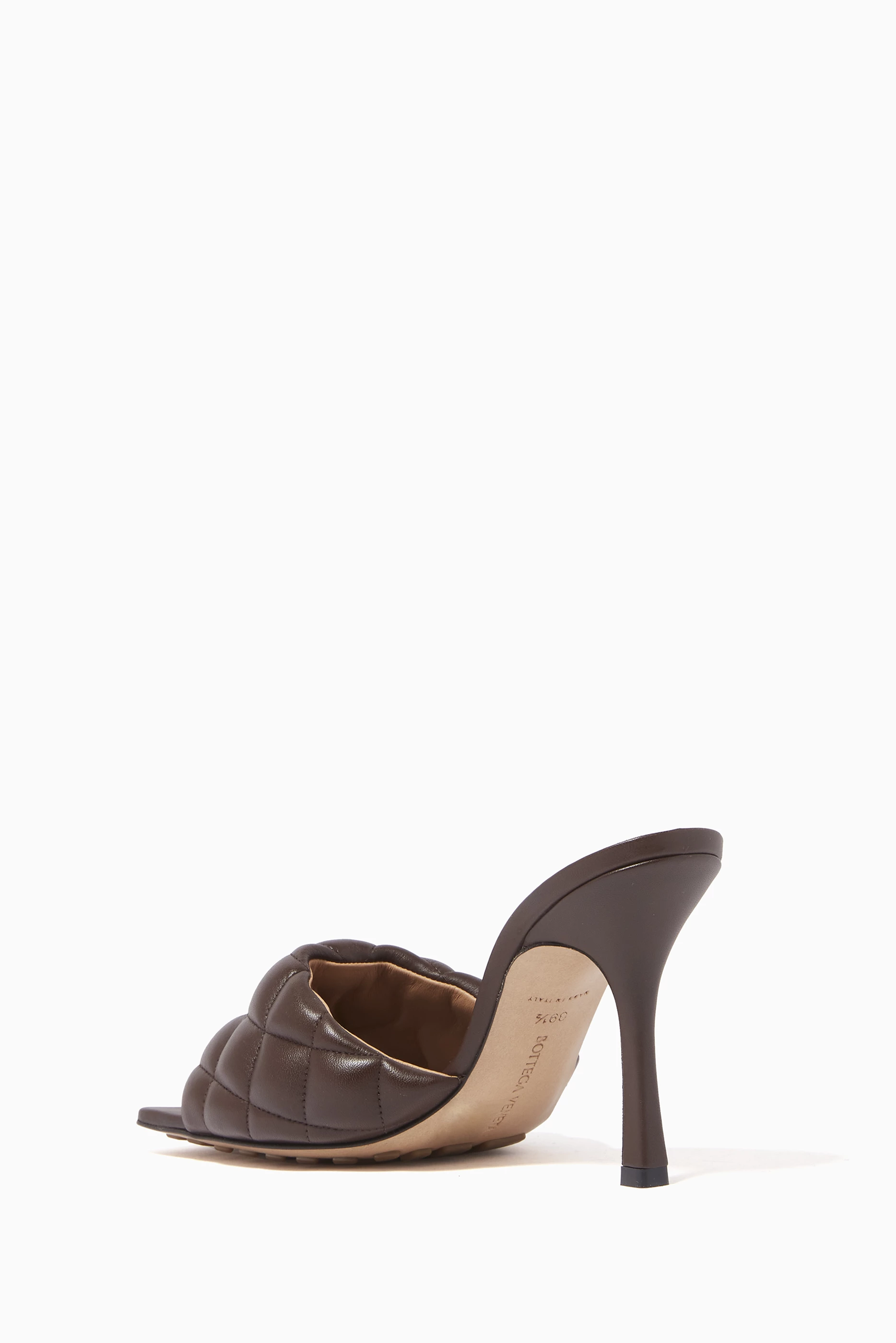 Buy Bottega Veneta Brown Padded Leather Mule Sandals for Women