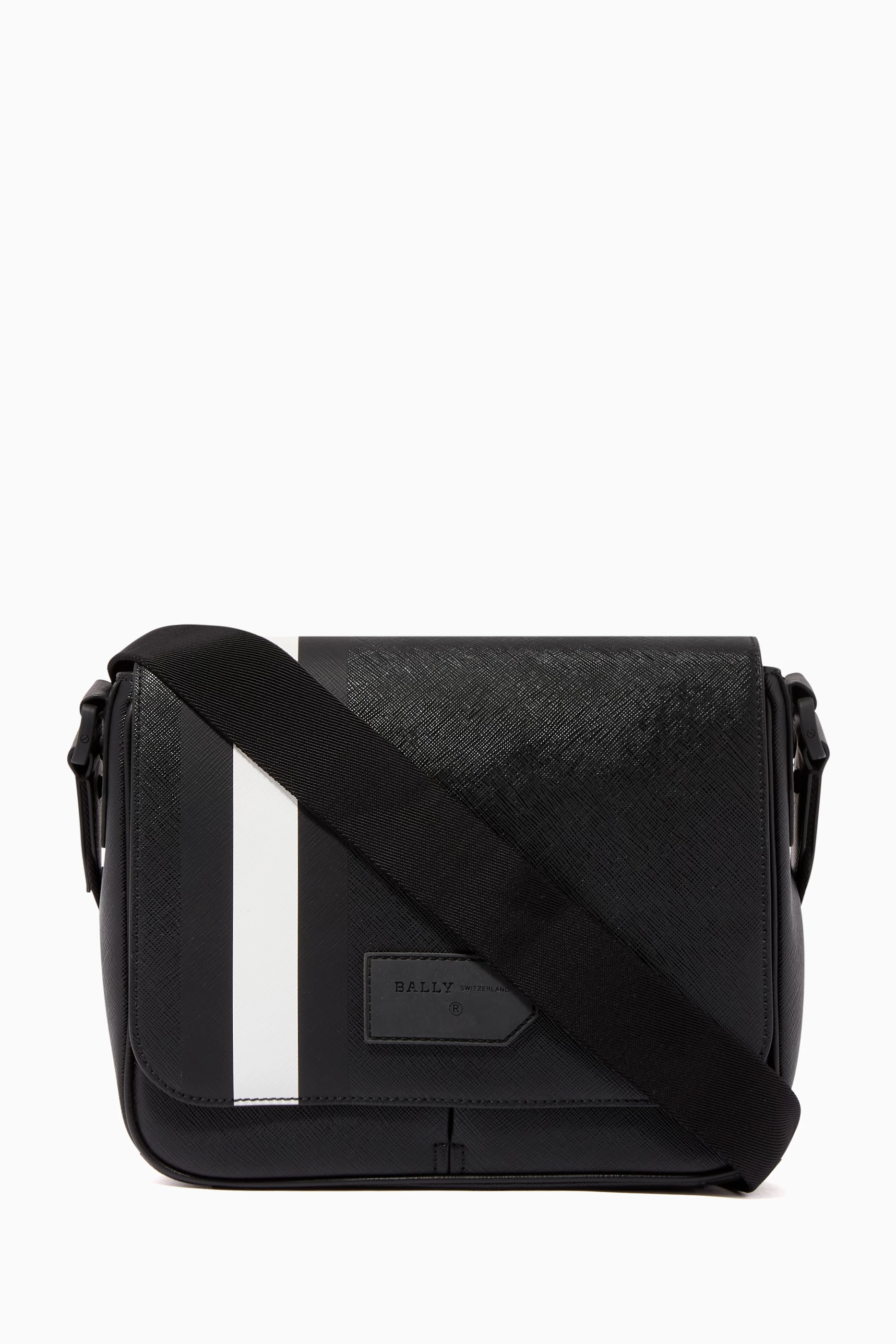 Buy Bally Black Surier Coated Canvas Messenger Bag for Men Online Ounass Kuwait