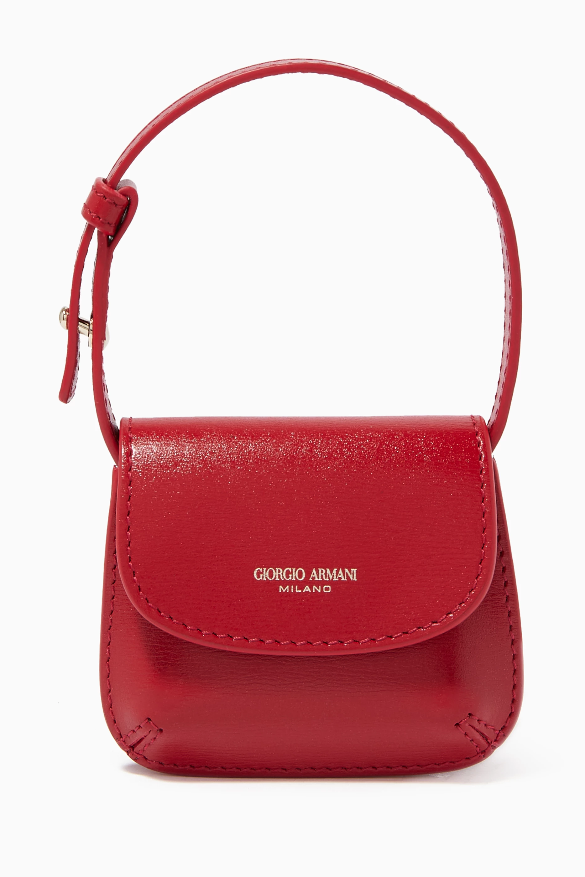 Buy Giorgio Armani Red La Prima Nano Bag in Bovine Leather for - Main Image