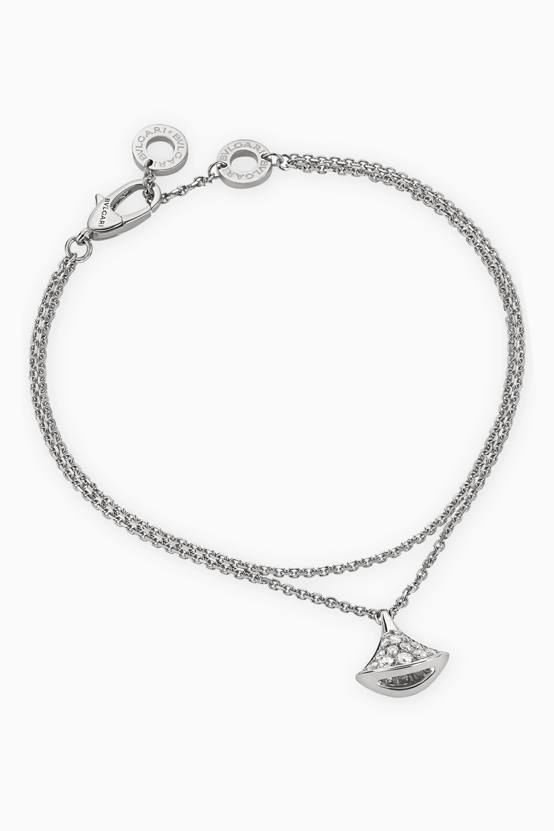 Buy BVLGARI Silver Divas Dream Diamond Pave Bracelet in 18kt White Gold for Women Online Ounass Kuwait