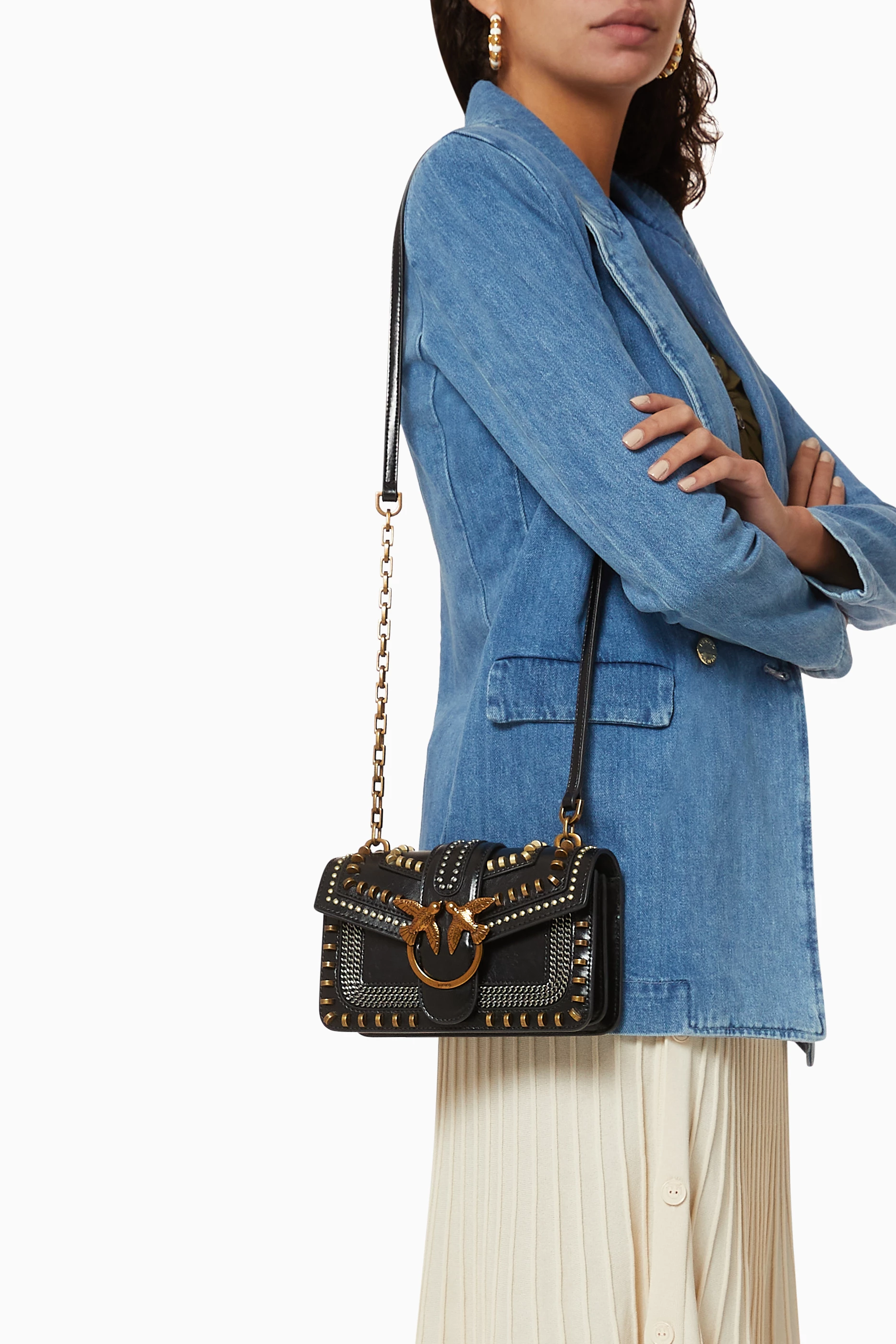 Pinko mini love bag mix studs best sale