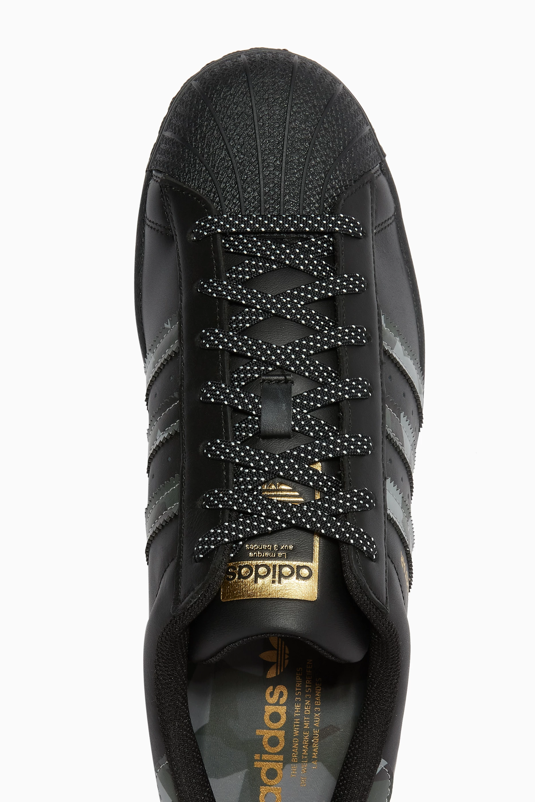 Gold Adidas Superstars Black Leather Brand Adidas Adidas Superstar