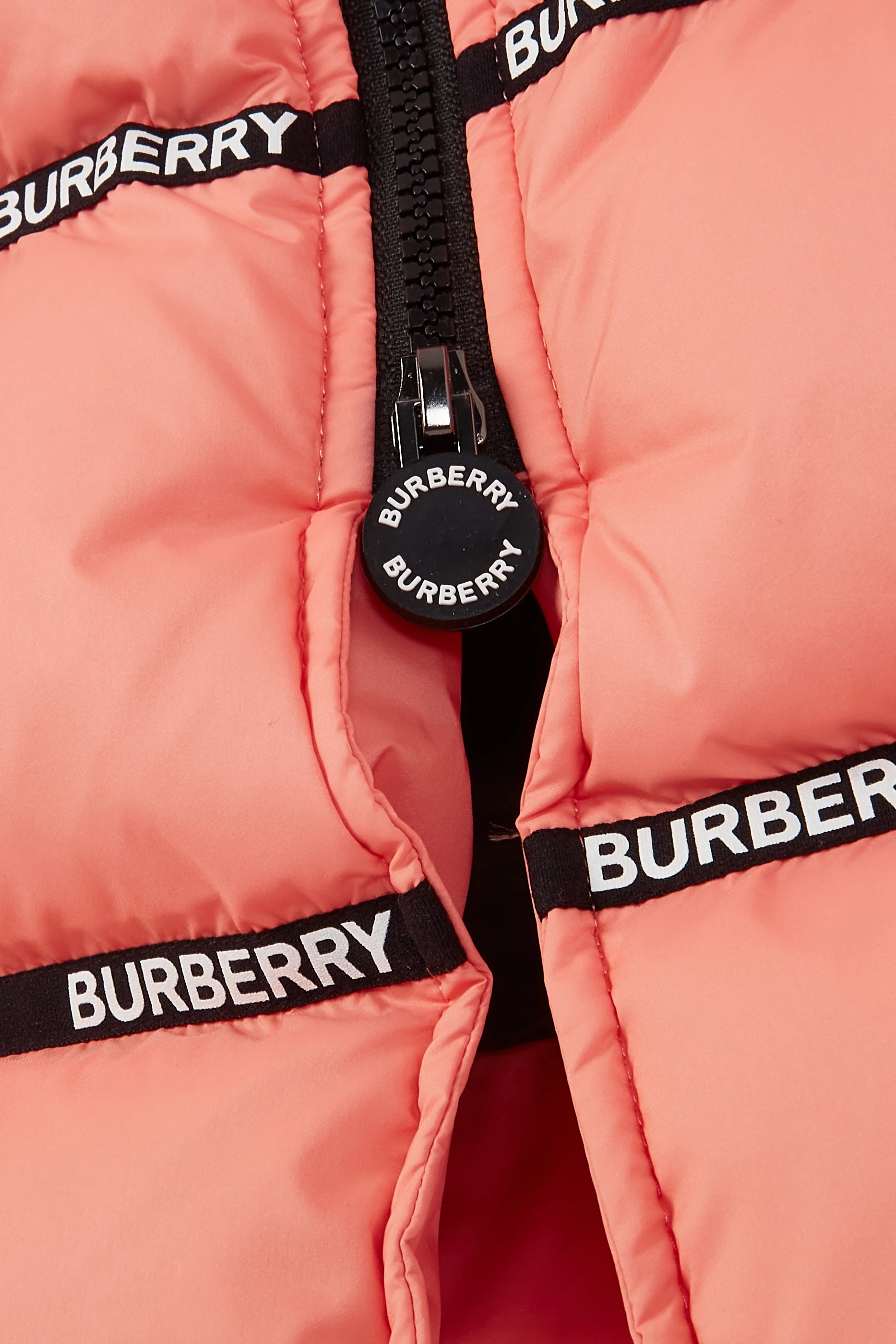 Buy Burberry Pink Logo Tape Down-Filled Puffer Jacket for