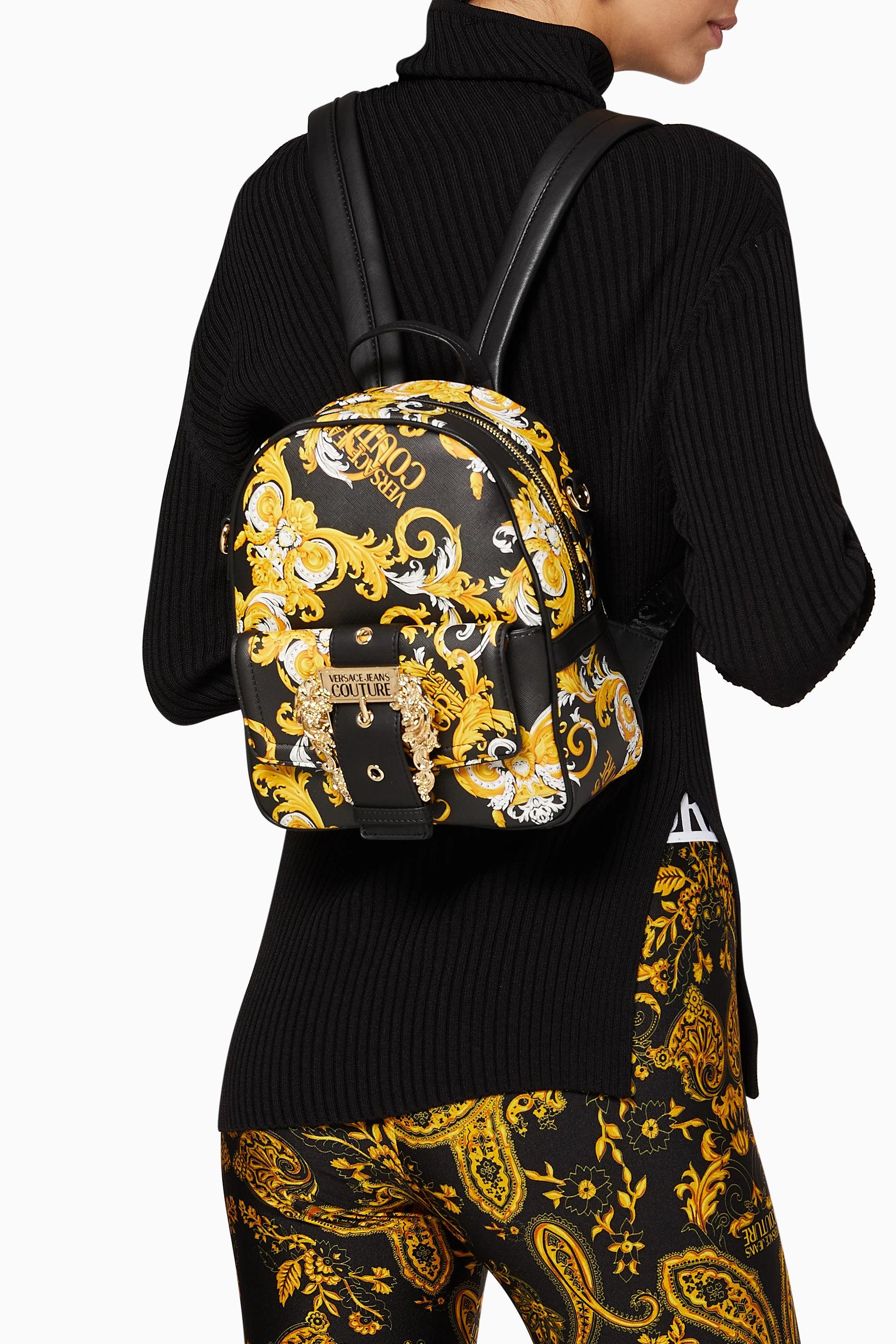 Buy Versace Jeans Couture Yellow Couture1 Backpack in Logo Baroque
