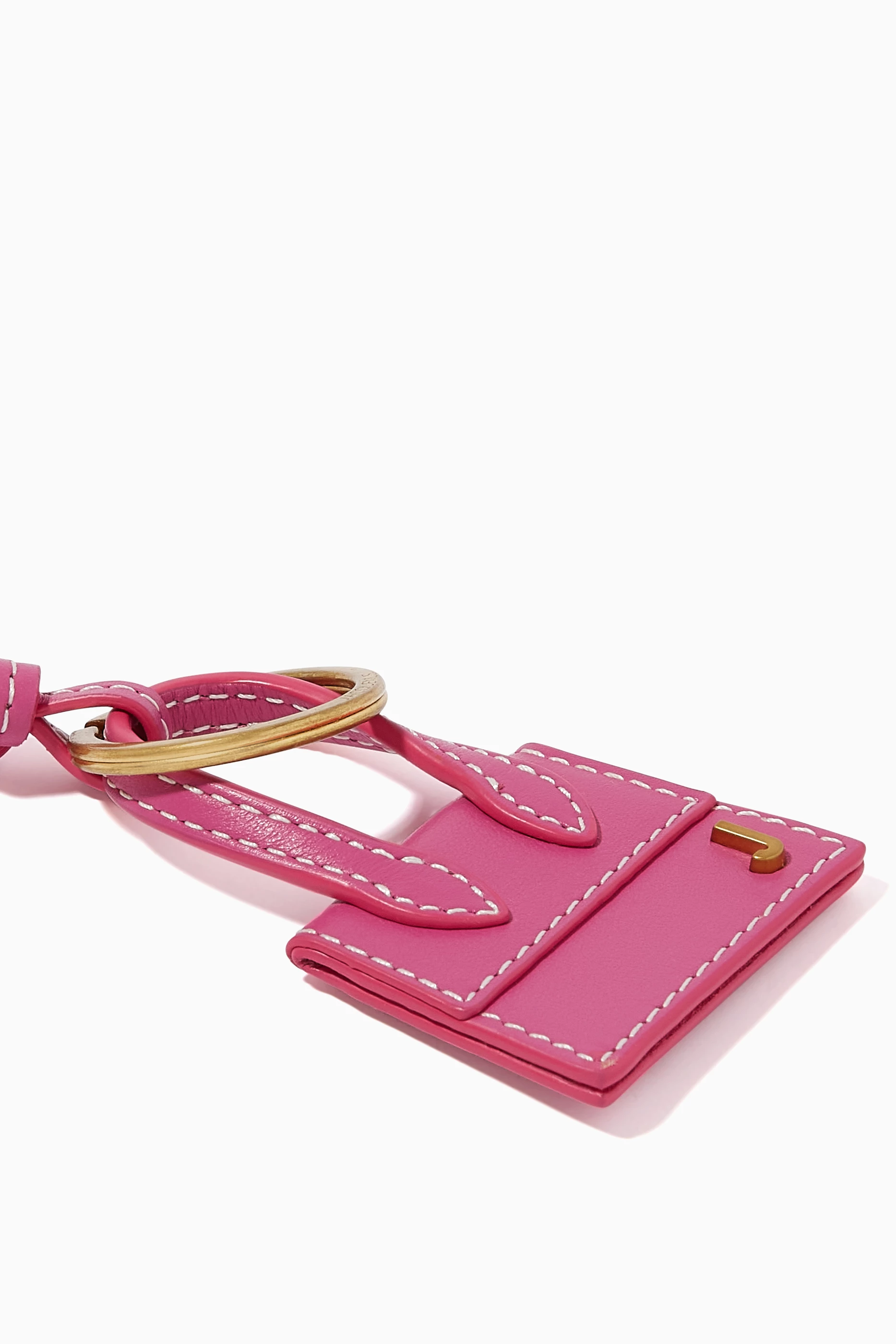 Buy Jacquemus Pink Le Porte Clés Chiquito Keyring in Leather for