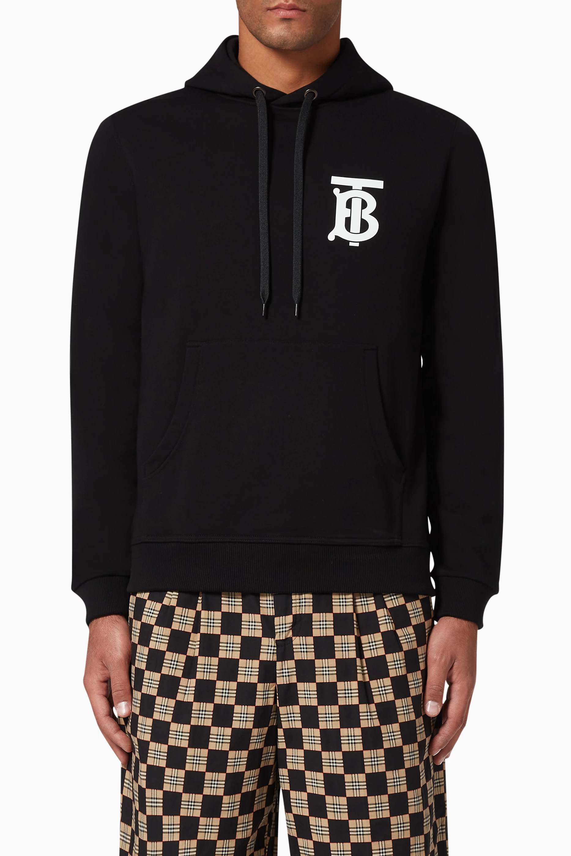 Buy Burberry Black Monogram Motif Cotton Hoodie for Men Online Ounass Kuwait