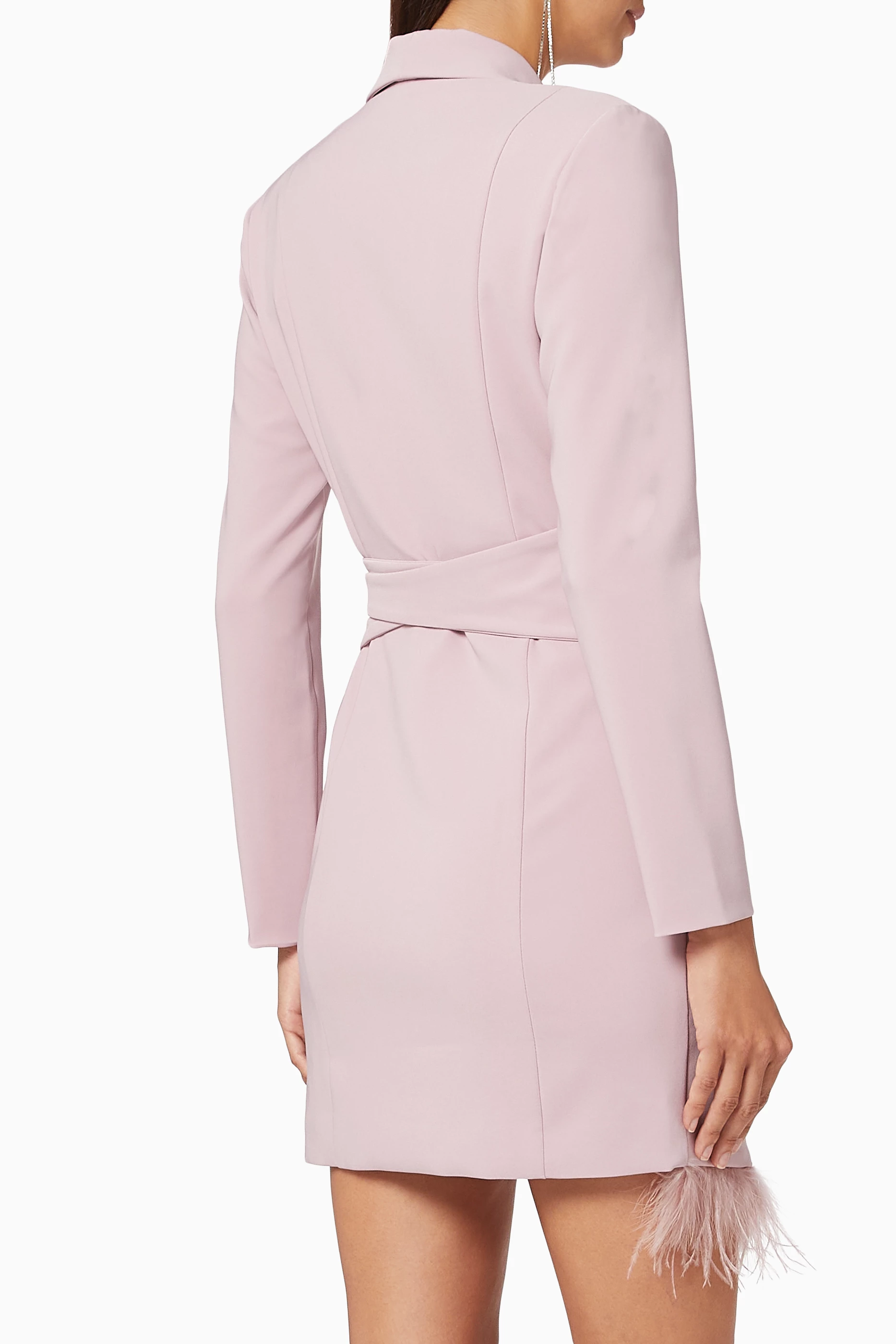 Buy Lavish Alice Pink Ruby Holley Feather Blazer Dress for Women Online Ounass Kuwait