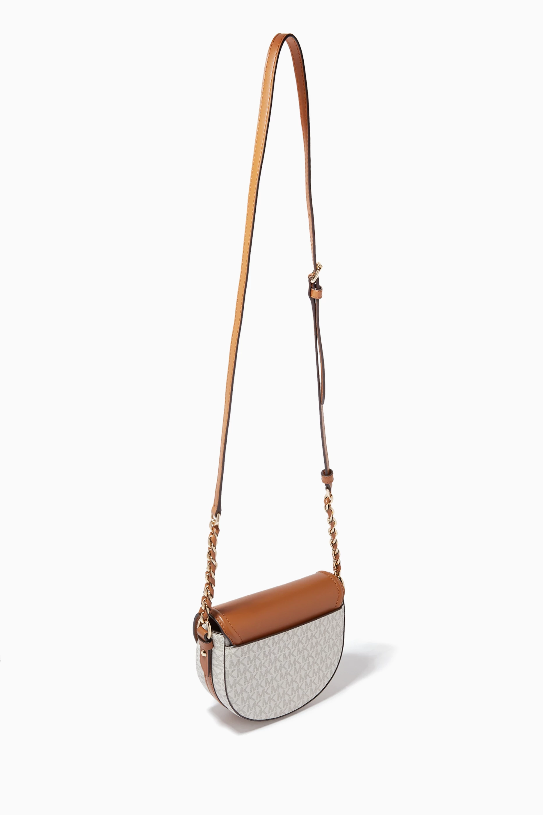 Buy Michael Kors White Half Dome Crossbody Bag in Canvas Leather
