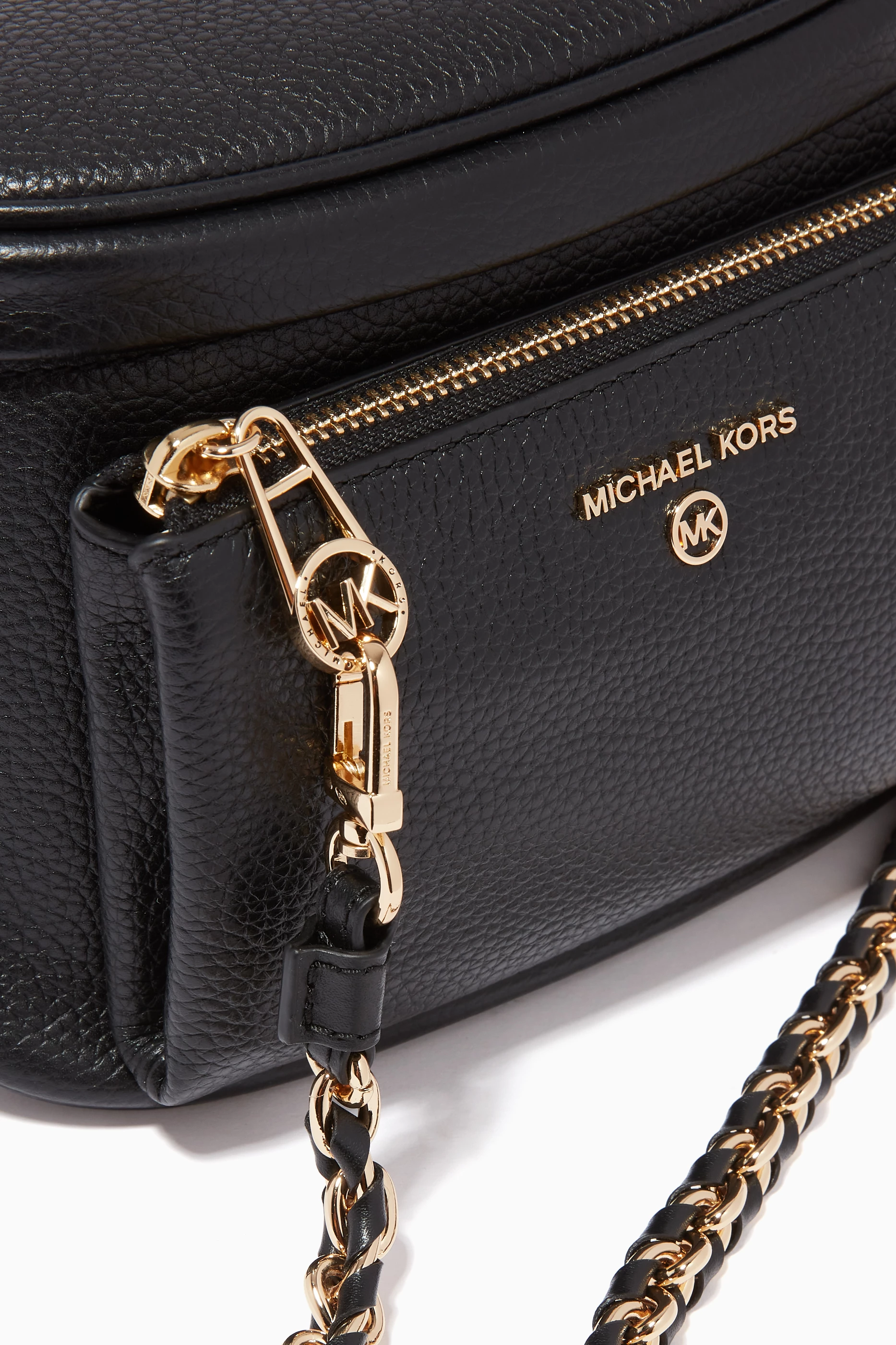 Buy Michael Kors Black Slater Medium Sling Bag in Leather for