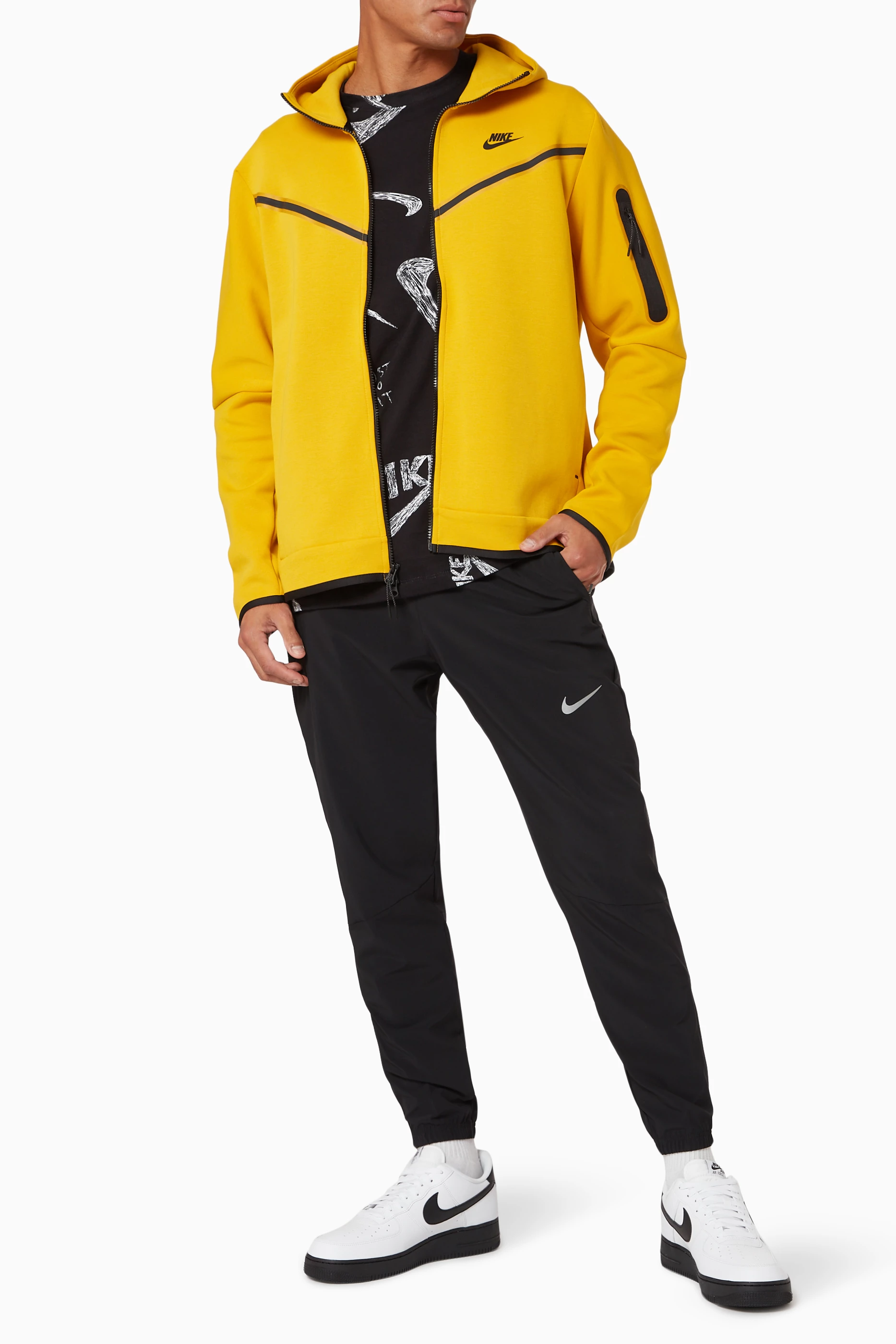 Buy Nike Yellow Nike Sportswear Tech Fleece Hoodie for Men Online Ounass Kuwait