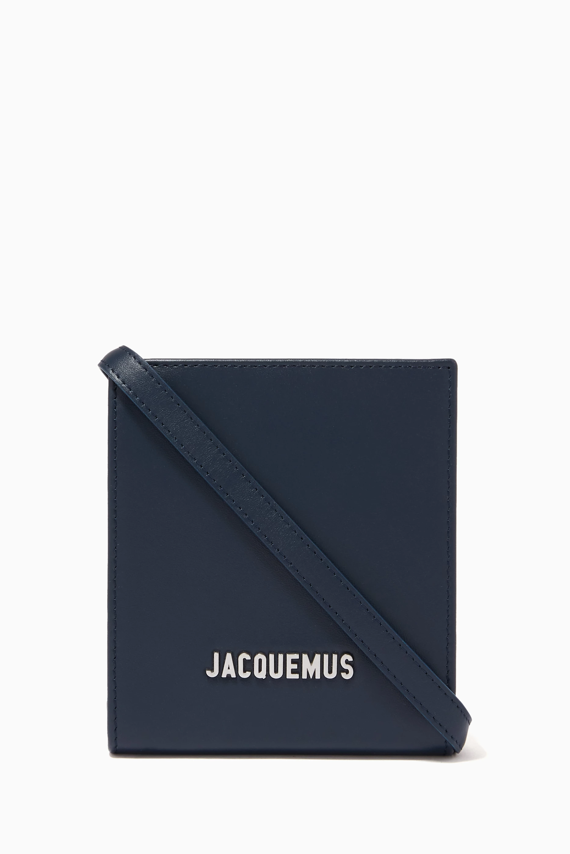 Buy Jacquemus Blue Le Gadjo Wallet on Strap in Leather for