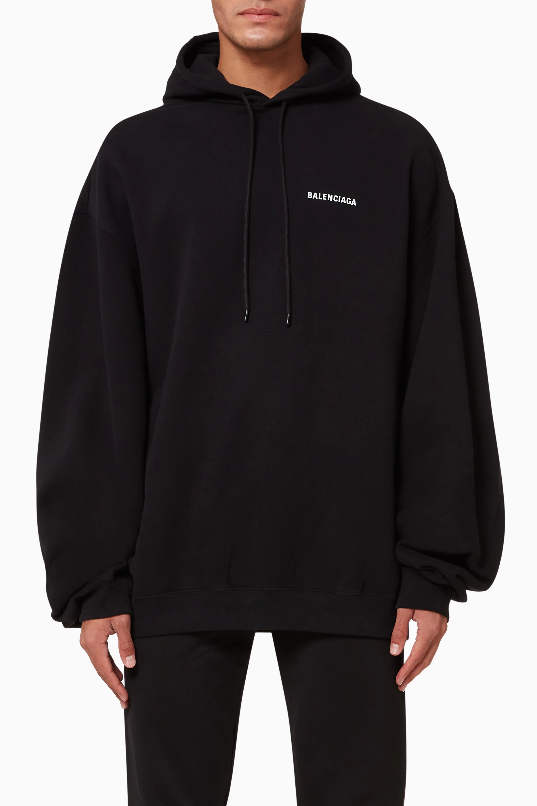 Buy Balenciaga Black Défilé Sport Fit Hoodie in Organic Medium