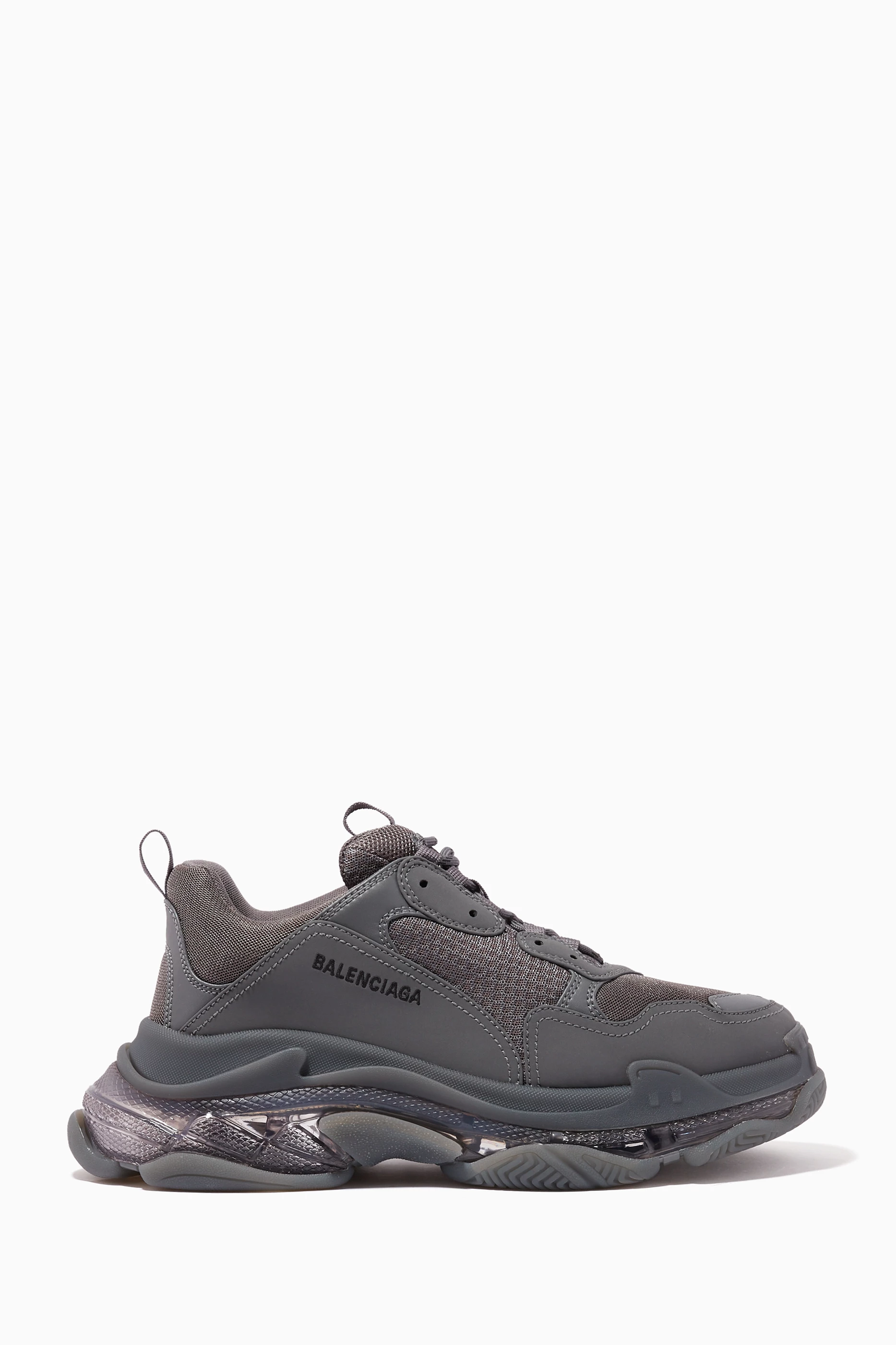 Buy Balenciaga Grey Triple S Clear Sole Sneaker in Double Foam Mesh for Men Online Ounass Kuwait