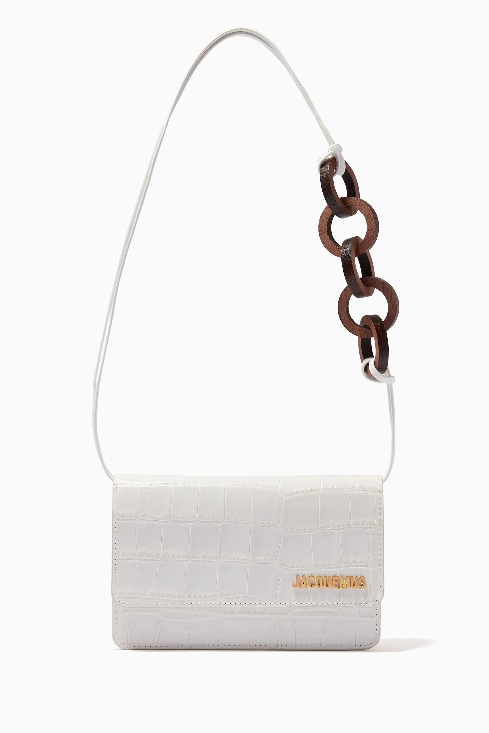 Buy Jacquemus White Le Riviera Bag in Croc Embossed Leather for Women Online Ounass Kuwait