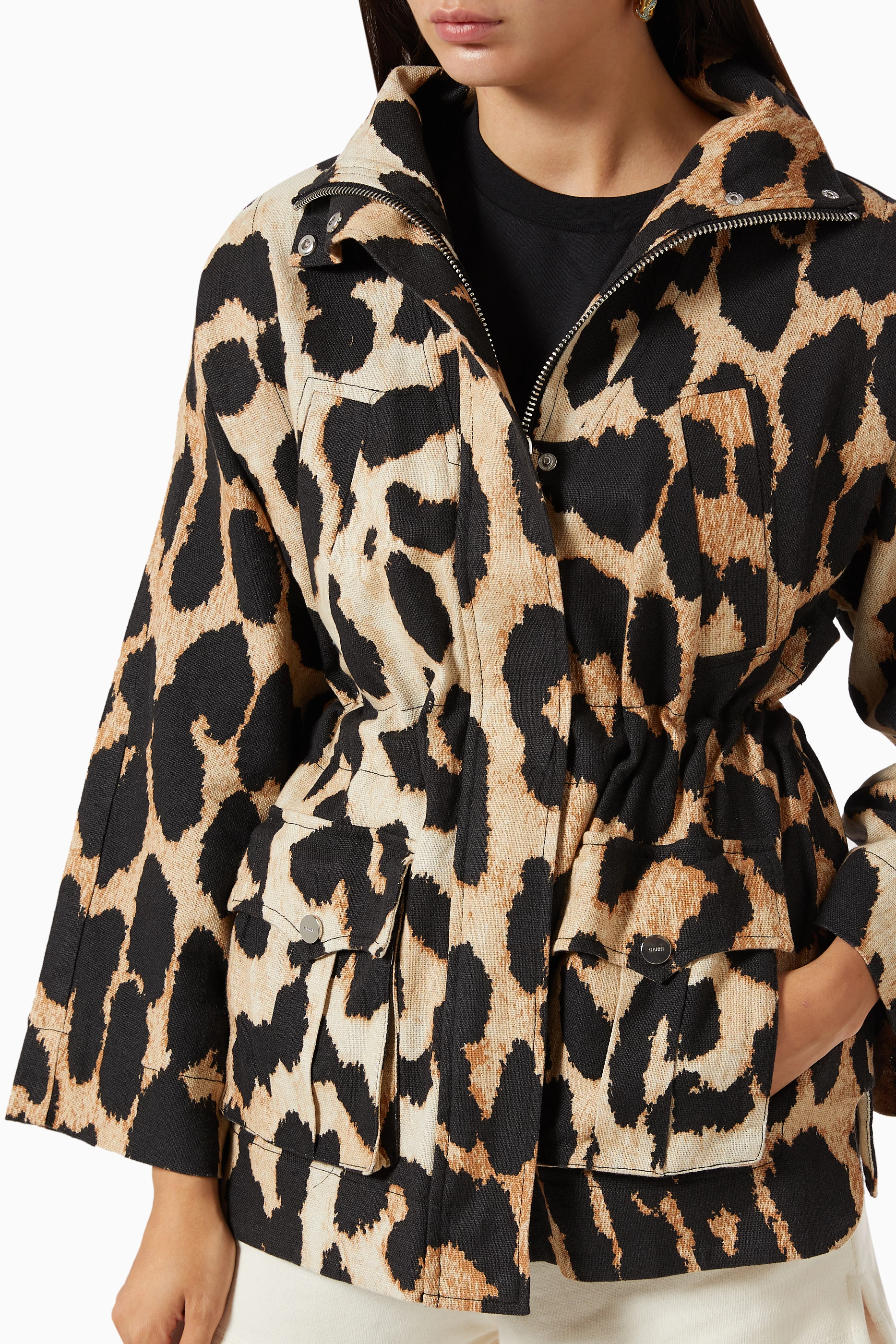 Clothing Ganni Leopard Print Jacket Buy Ganni Brown Leopard Print