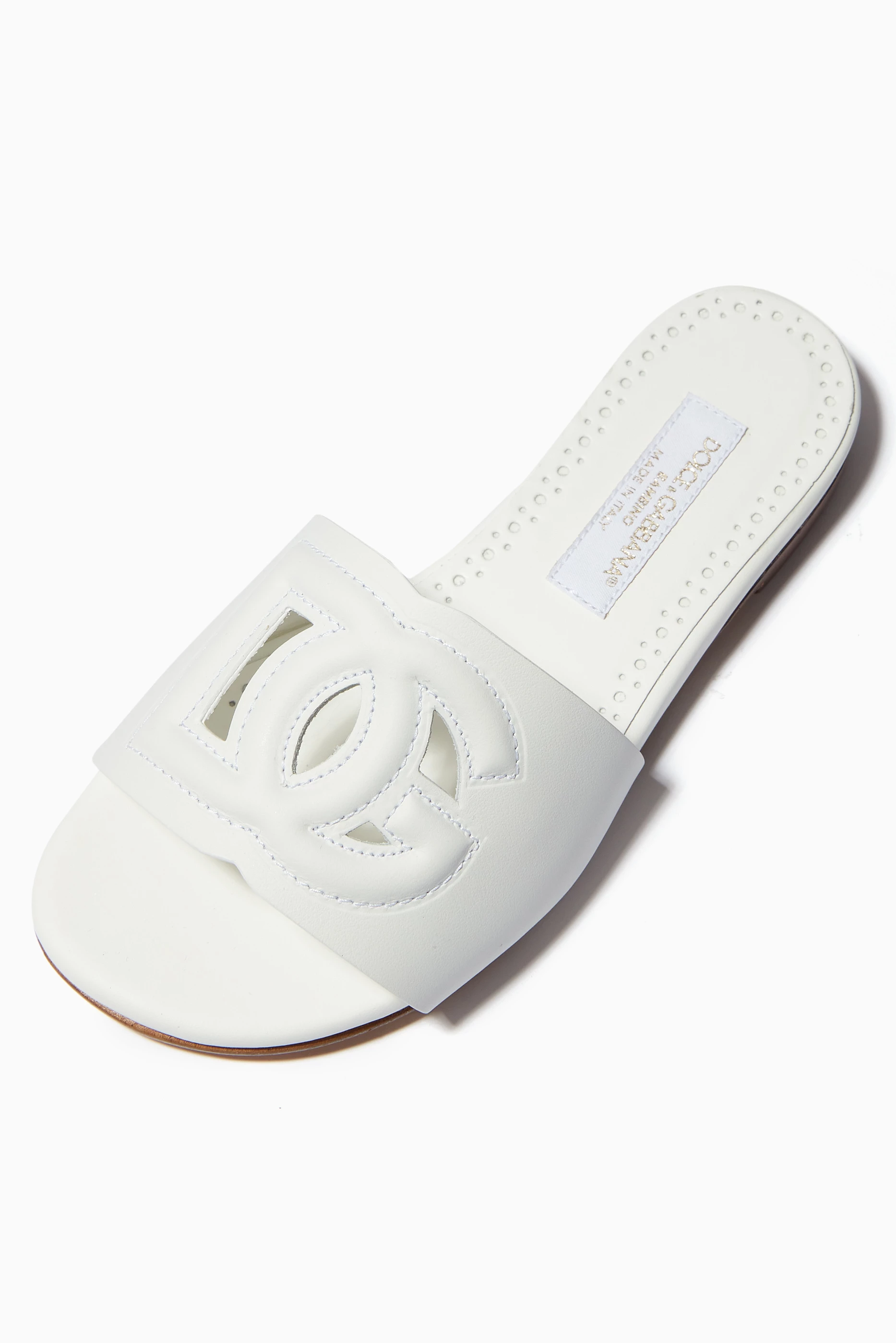 サンダル・ミュール Dolce & Gabbana 'Dg Millennials' Slide Calfskin slides with DG Millennials logo in Black for Women