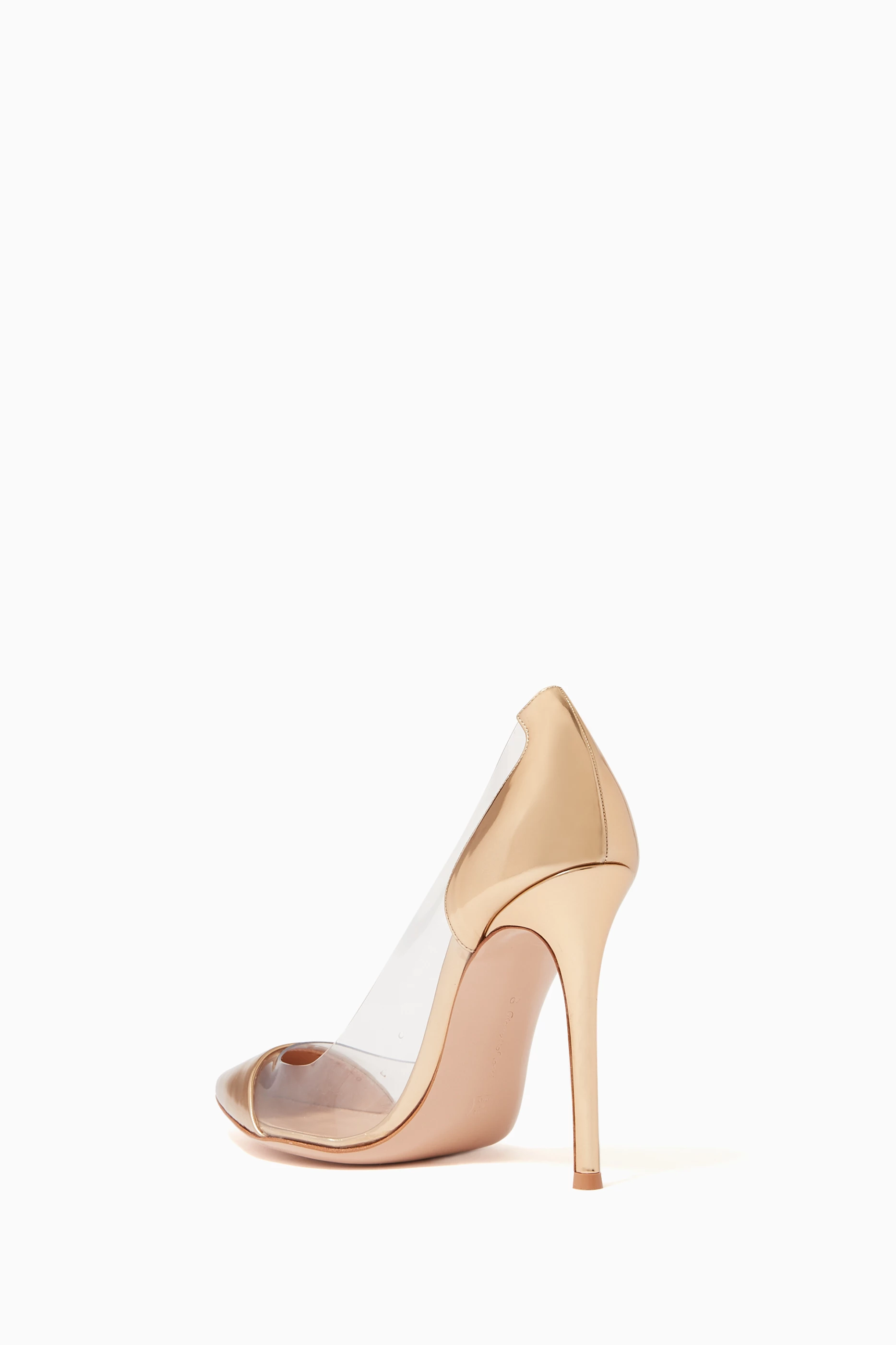 Gianvito rossi gold plexi pumps new arrivals