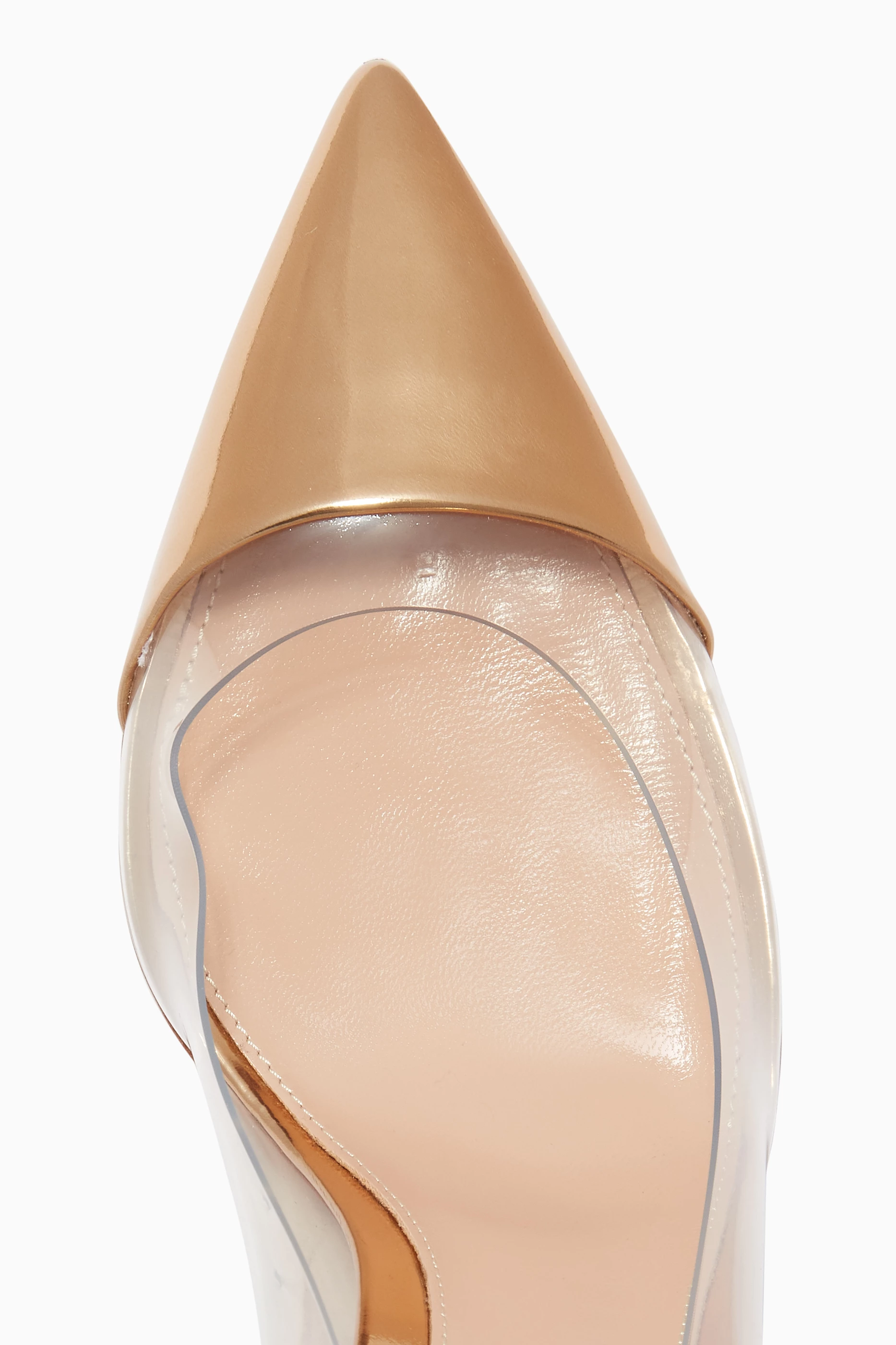 Gianvito rossi gold plexi pumps on sale