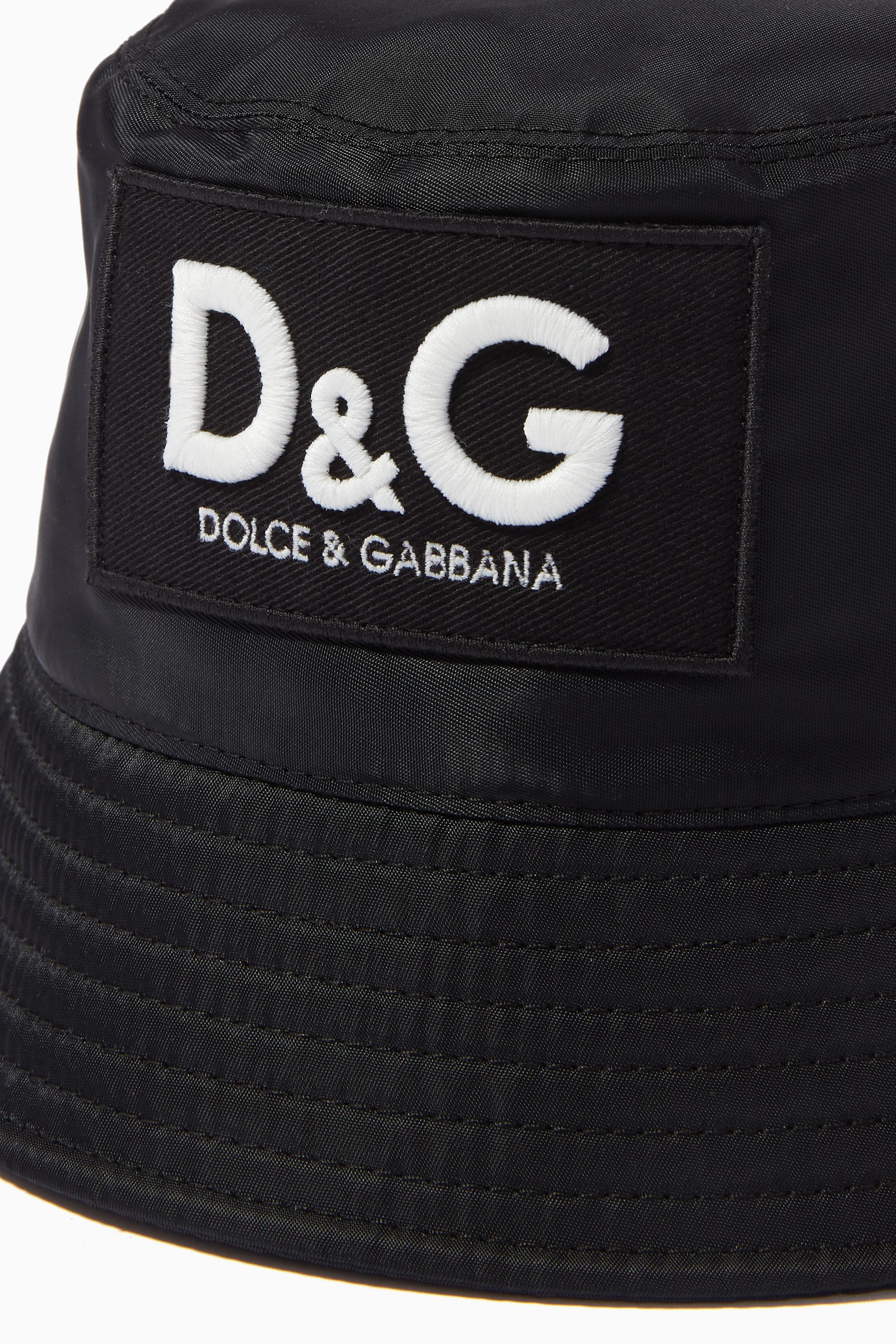 Dolce & Gabbana Juniors Bucket Hat Buy Dolce & Gabbana Black D&G Embroidery Bucket Hat in Nylon  main image 2