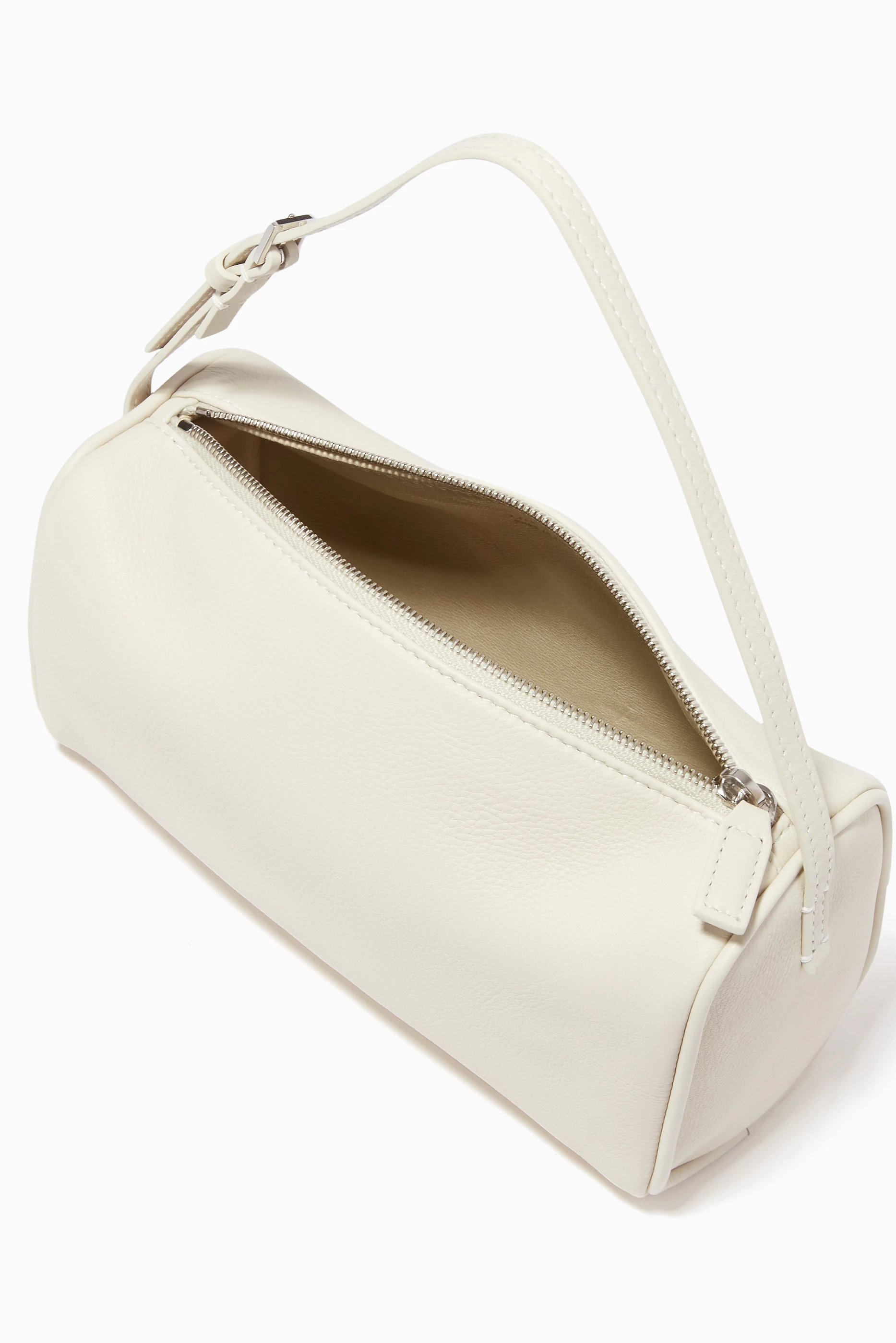 Buy The Row White 90s Baguette Small Shoulder Bag in Leather for Women Online Ounass Kuwait