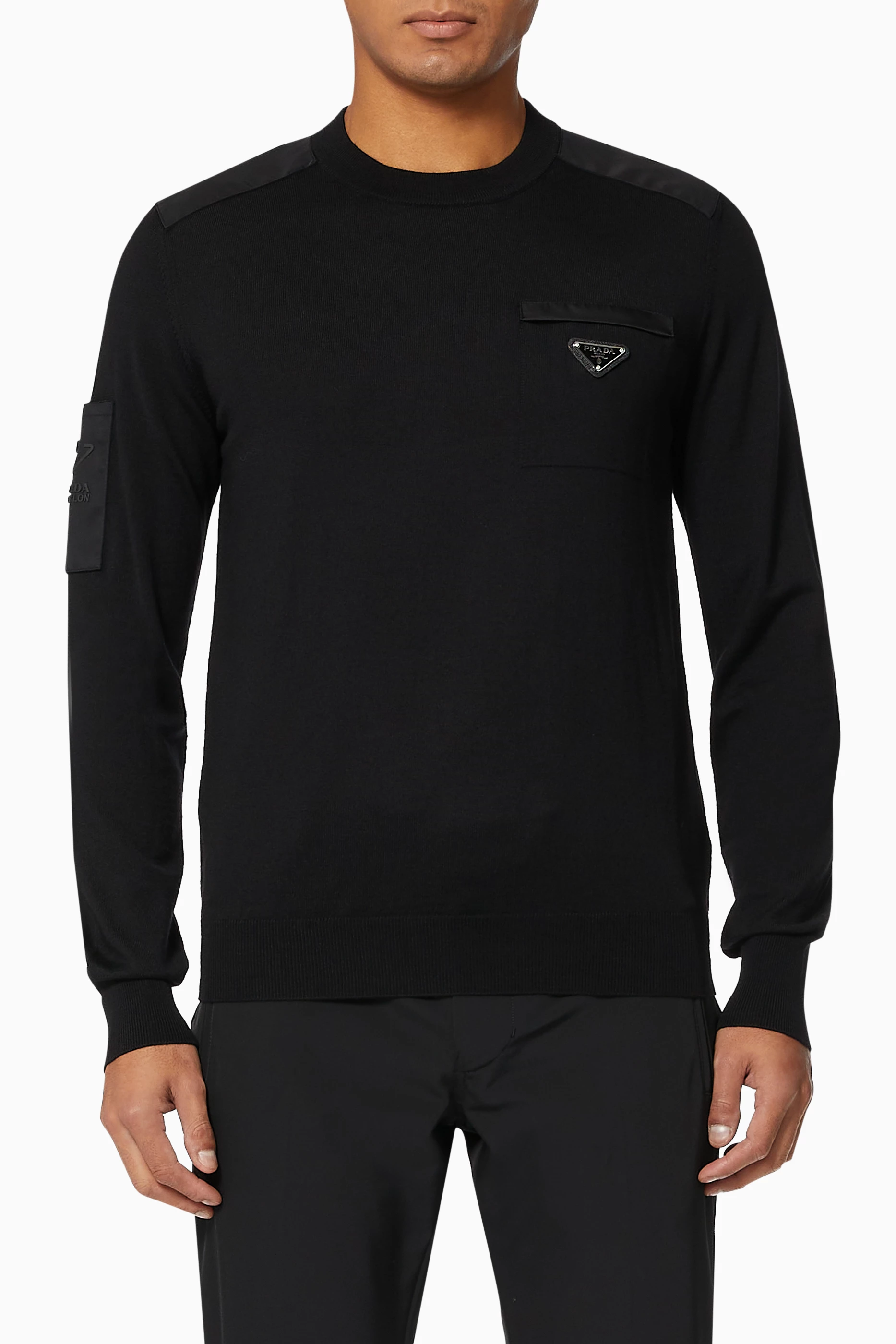 トップス PRADA nylon wool ds knit black トップス PRADA nylon wool ds knit black Large 2000s Prada Designer