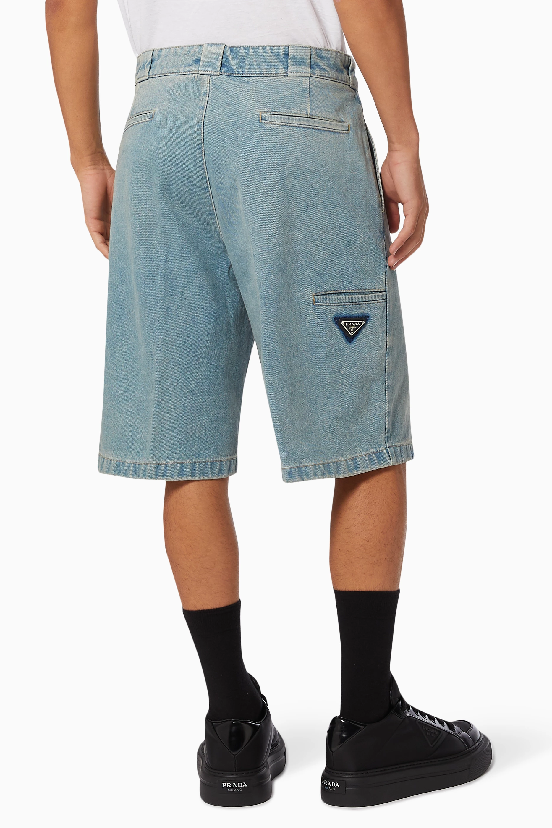 Prada denim shorts deals