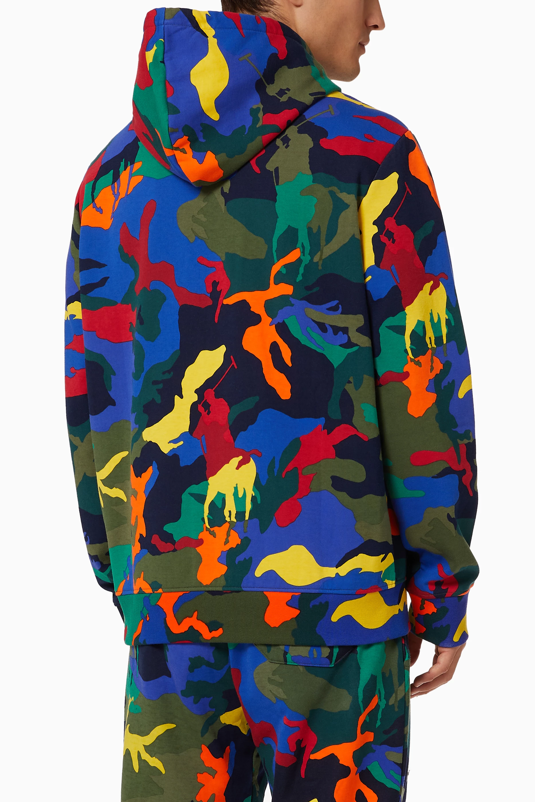 Buy Polo Ralph Lauren Multicolour Polo Pony Camo Hoodie in Double knit Jersey for Men Online Ounass Kuwait
