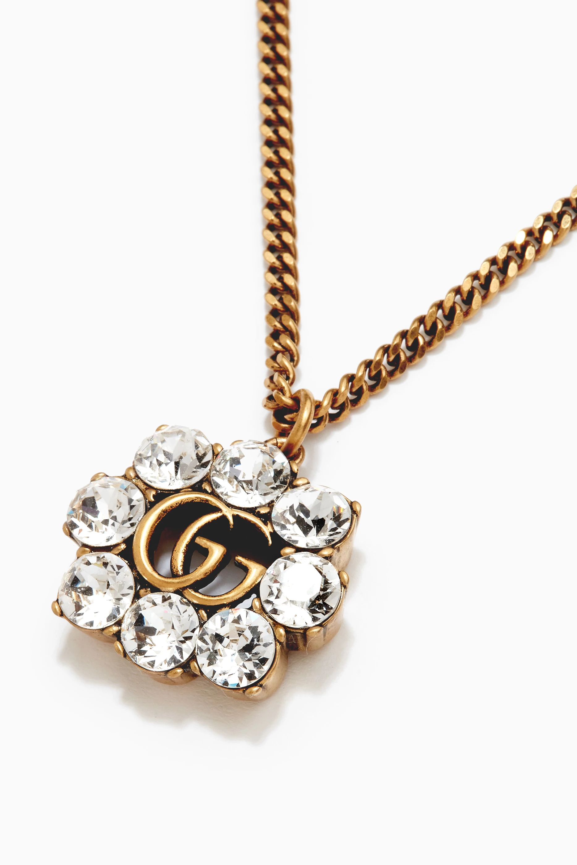 Buy Gucci Gold Crystal Double G Necklace for Women Online Ounass Kuwait